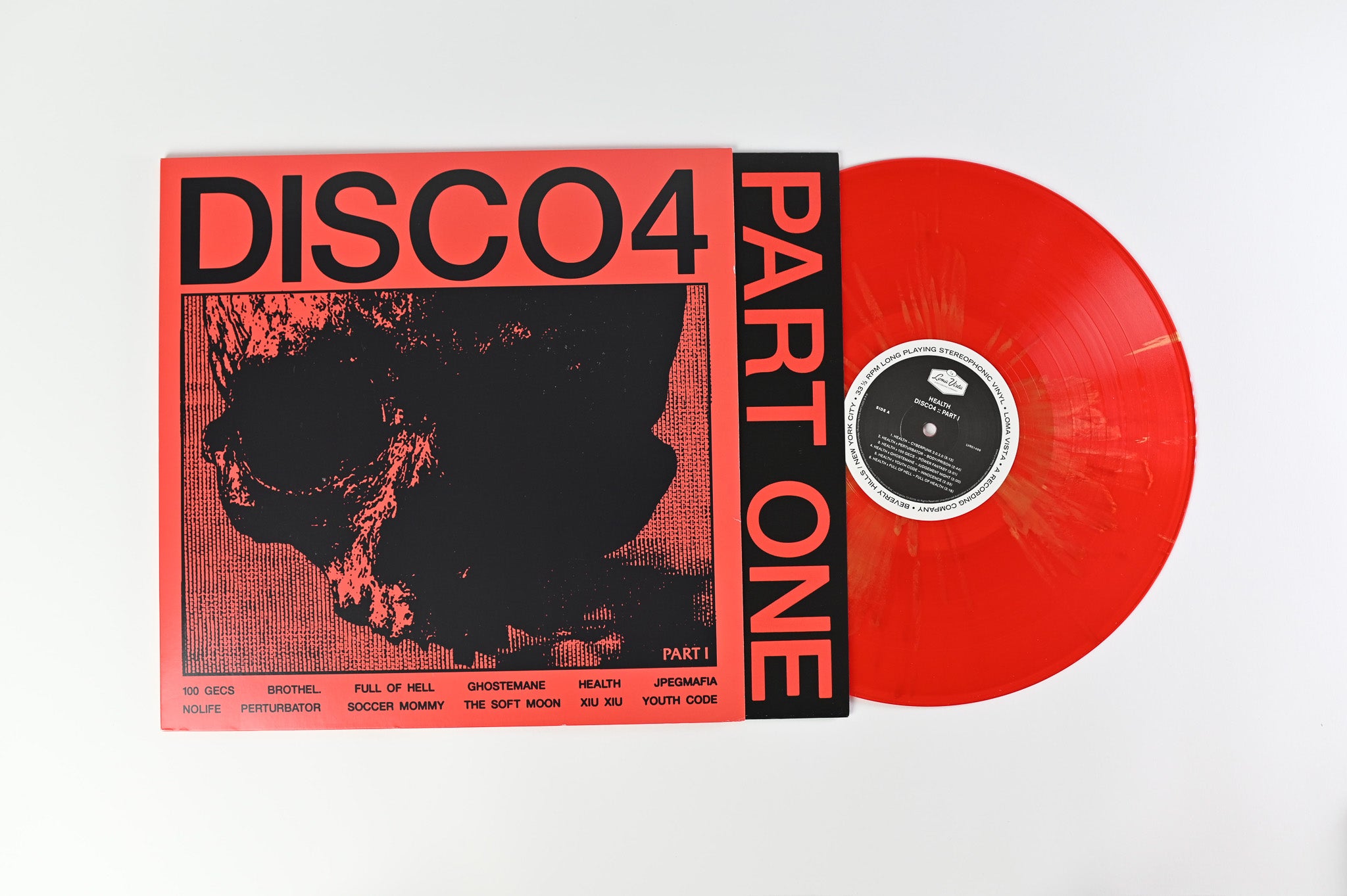 HEALTH - DISCO4 :: Part I ‎on Loma Vista Red Translucent w/ Red Splatter