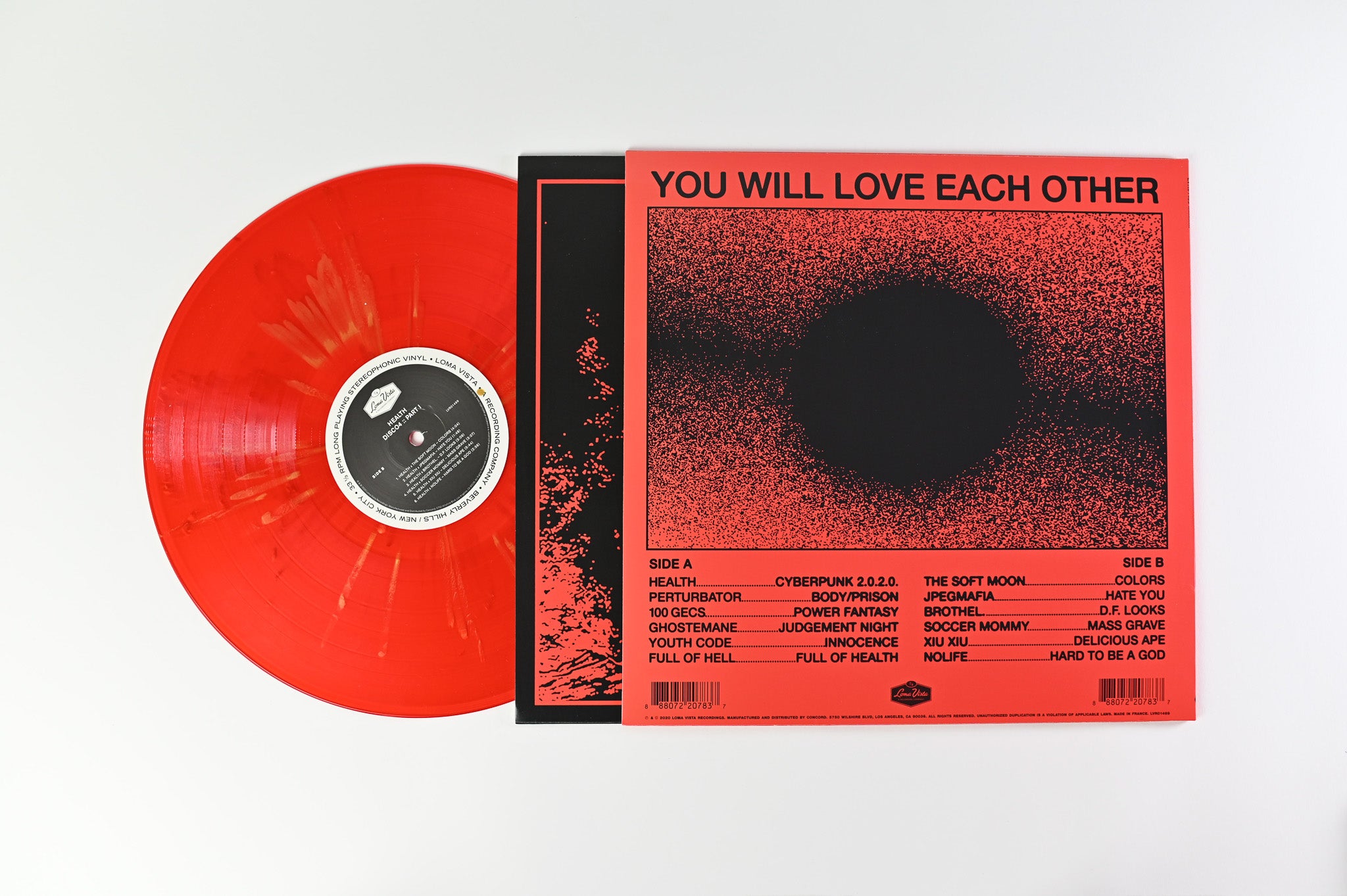 HEALTH - DISCO4 :: Part I ‎on Loma Vista Red Translucent w/ Red Splatter