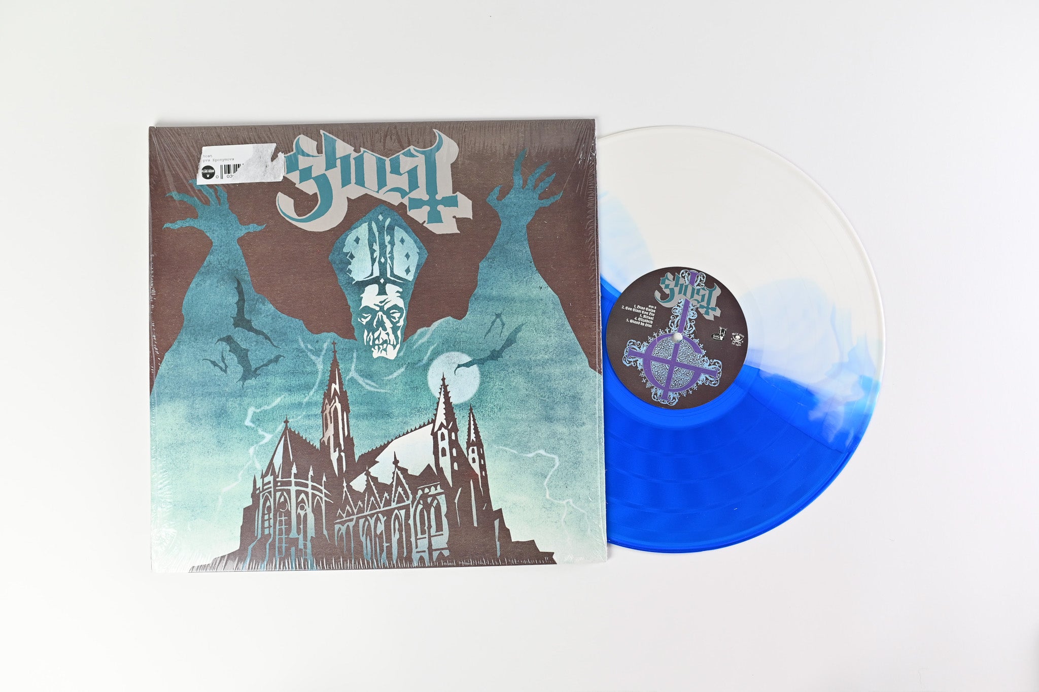 Ghost - Opus Eponymous on Rise Above/Metal Blade Records RSD Blue Translucent White Split Vinyl
