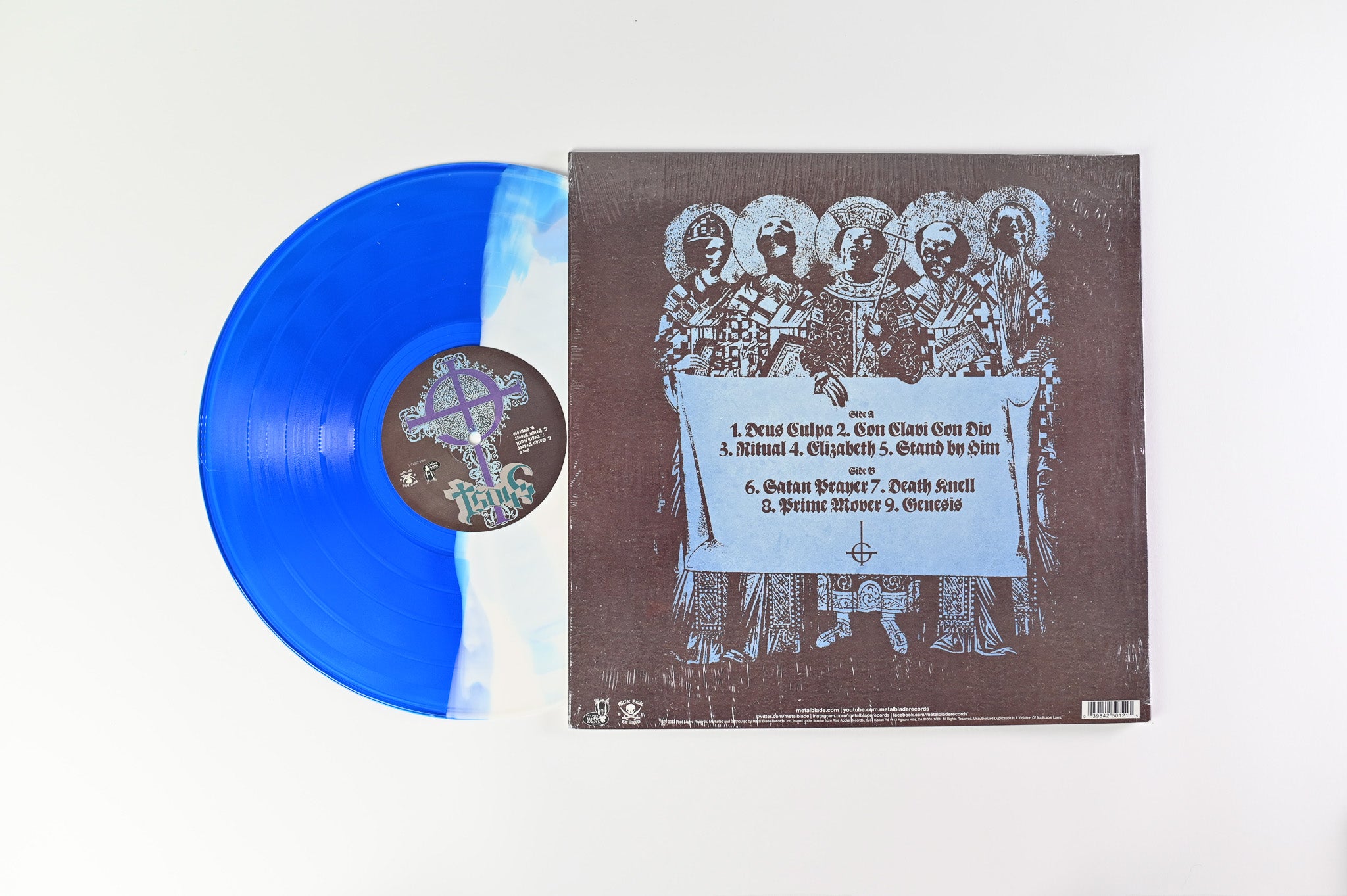 Ghost - Opus Eponymous on Rise Above/Metal Blade Records RSD Blue Translucent White Split Vinyl