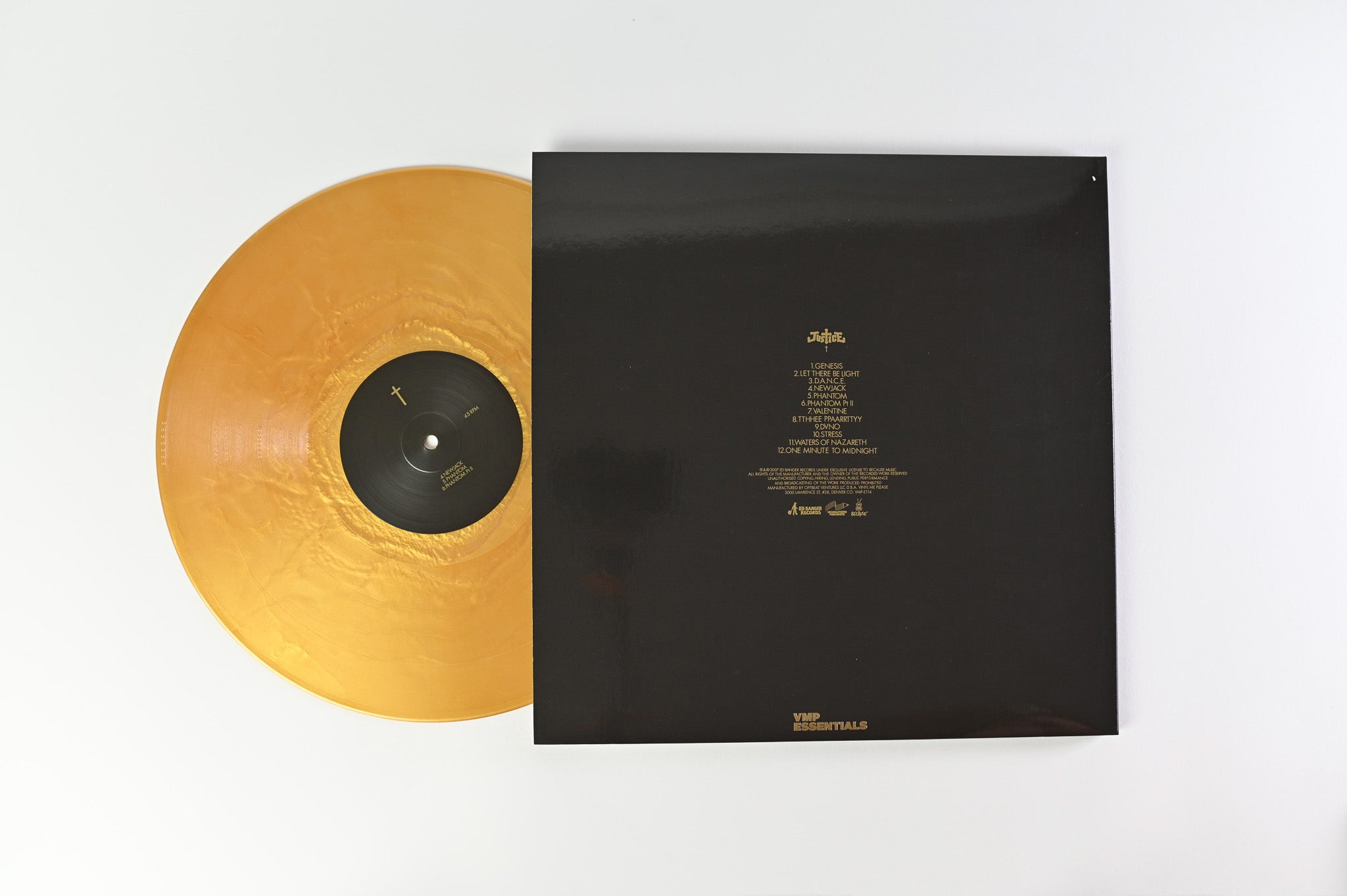 Justice - † on Ed Banger/Because Music Vinyl Me, Please Reissue Gold Nugget Vinyl