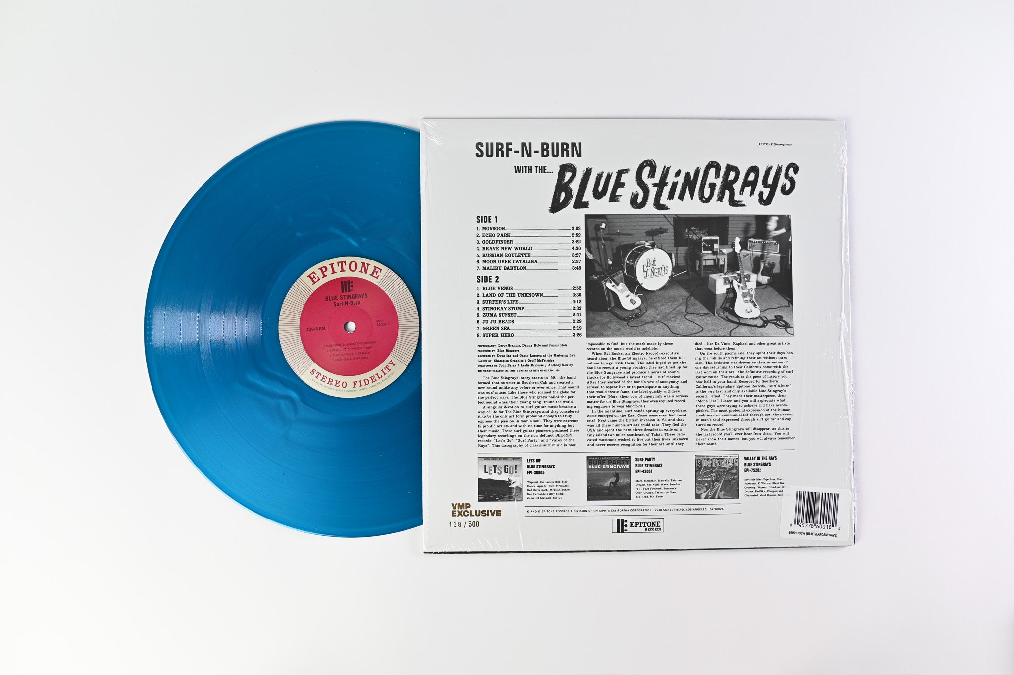 Blue Stingrays - Surf-N-Burn on Epitone Records Vinyl Me, Please Numbered Reissue on Blue Seafoam Wave Vinyl
