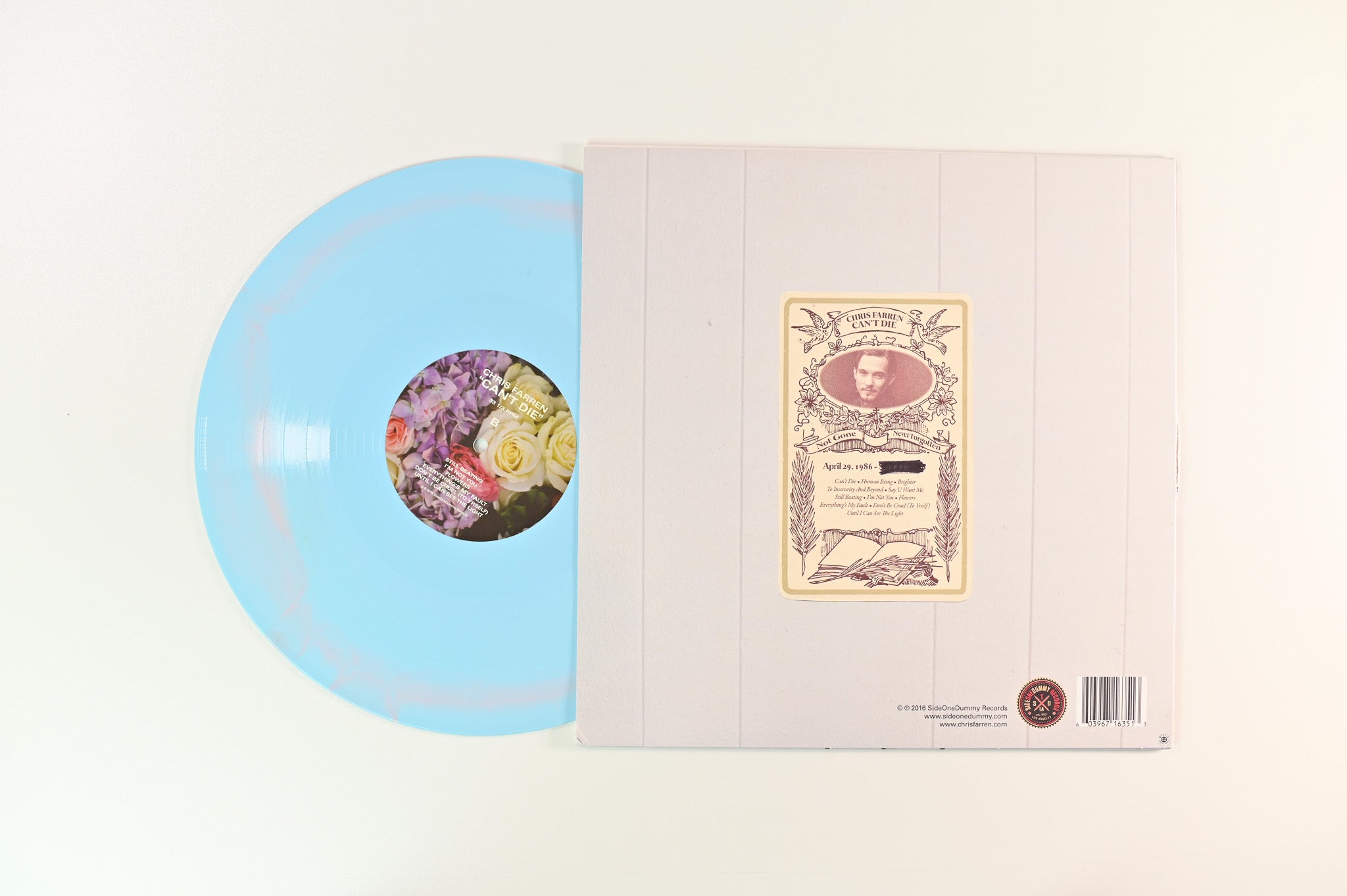 Chris Farren - Can't Die on SideOneDummy Records - Pink & Blue Vinyl