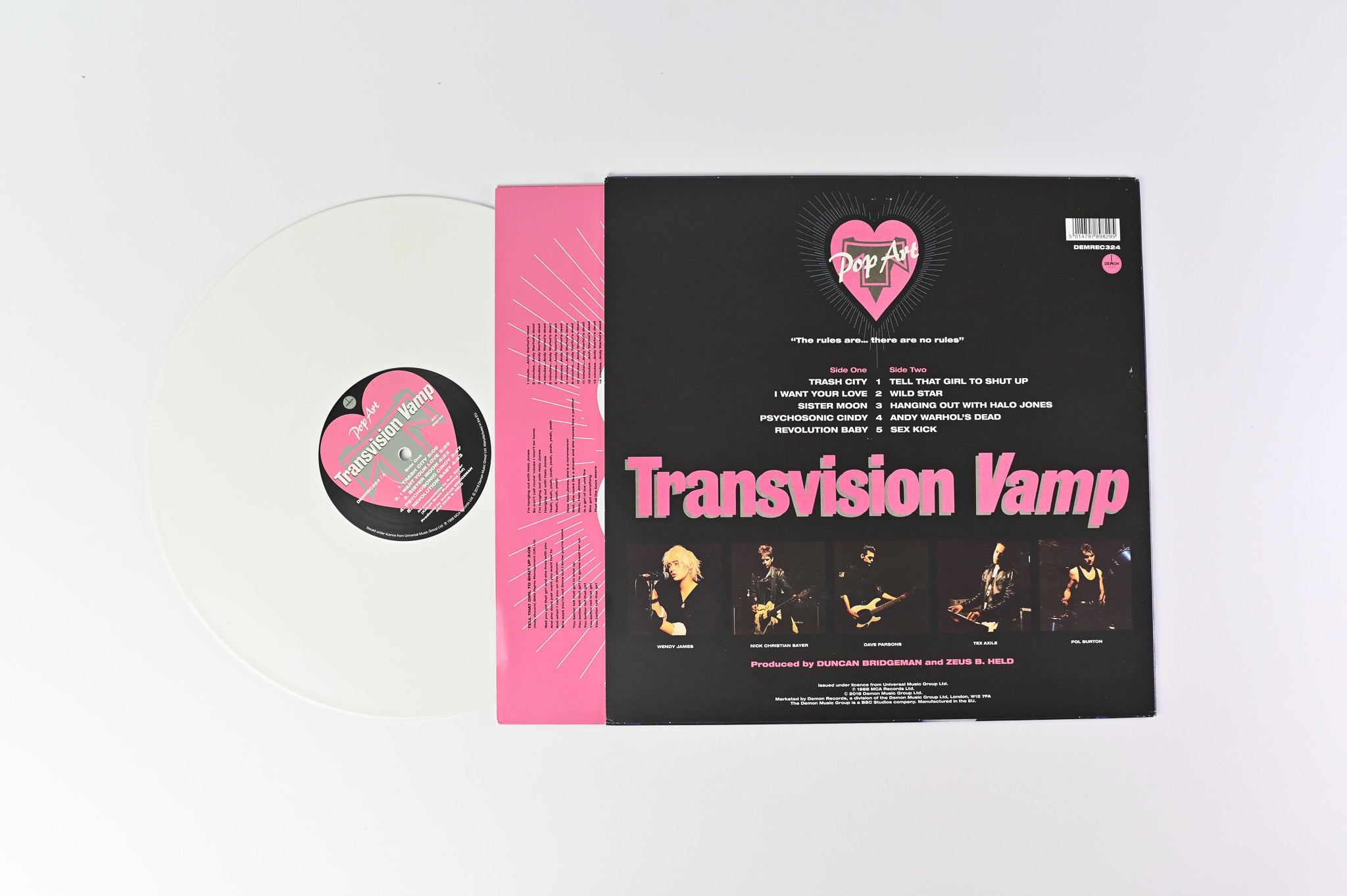 Transvision Vamp - Pop Art on Demon Records White Vinyl