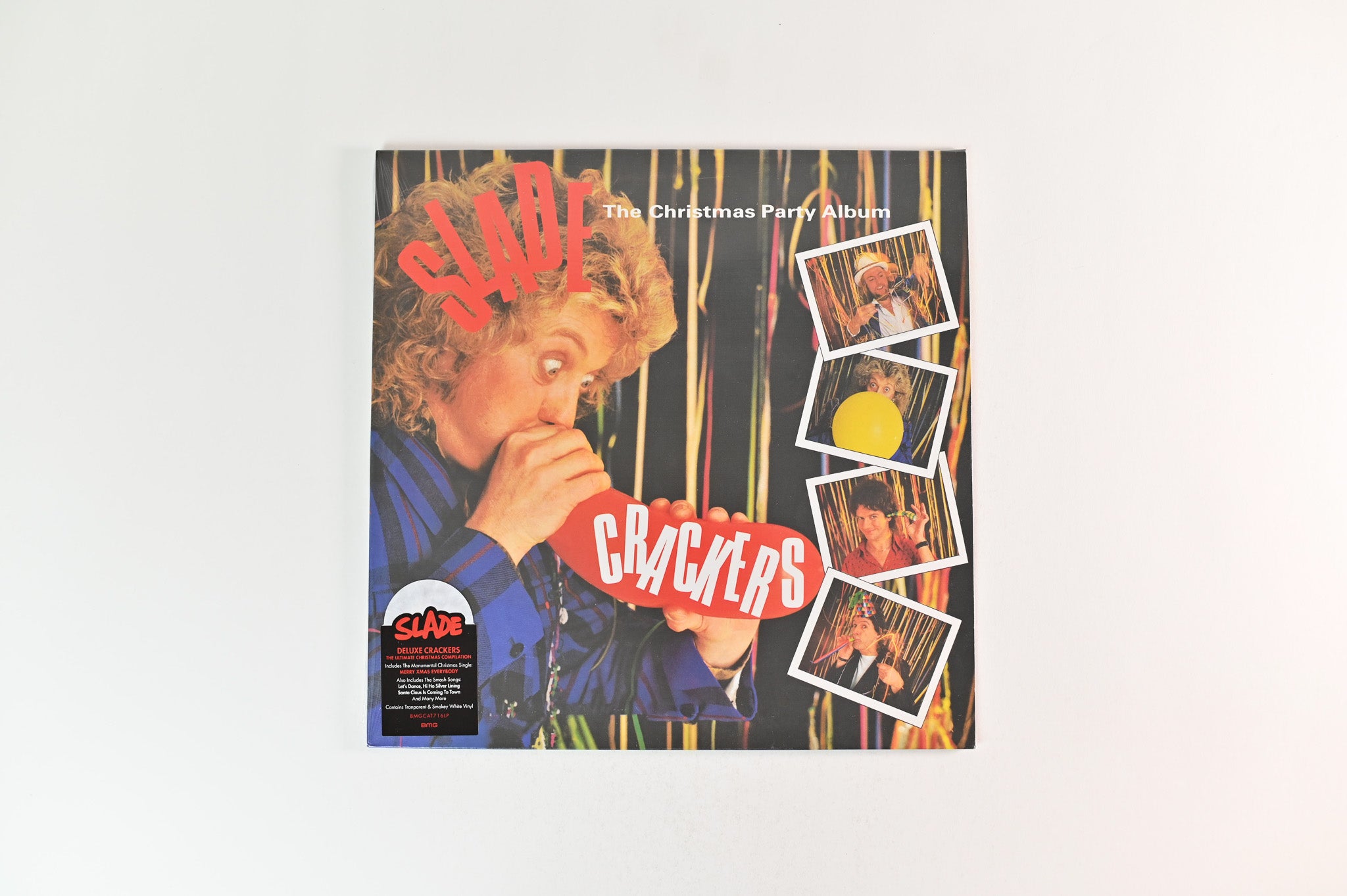 Slade - Crackers (The Christmas Party Album) on BMG Transparent & Smokey White Reissue Sealed