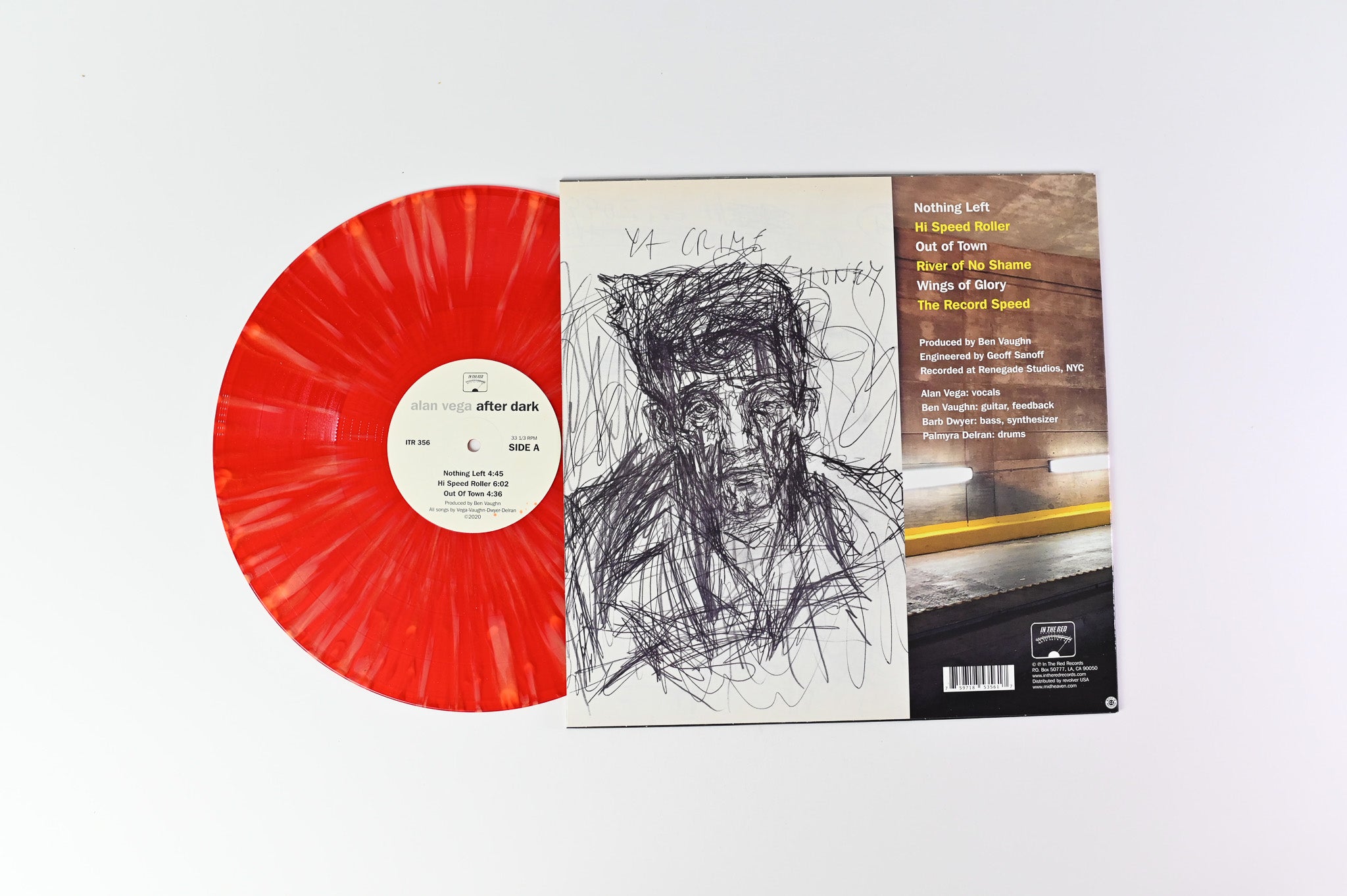 Alan Vega - After Dark on In the Red Recordings Red Splattered Vinyl