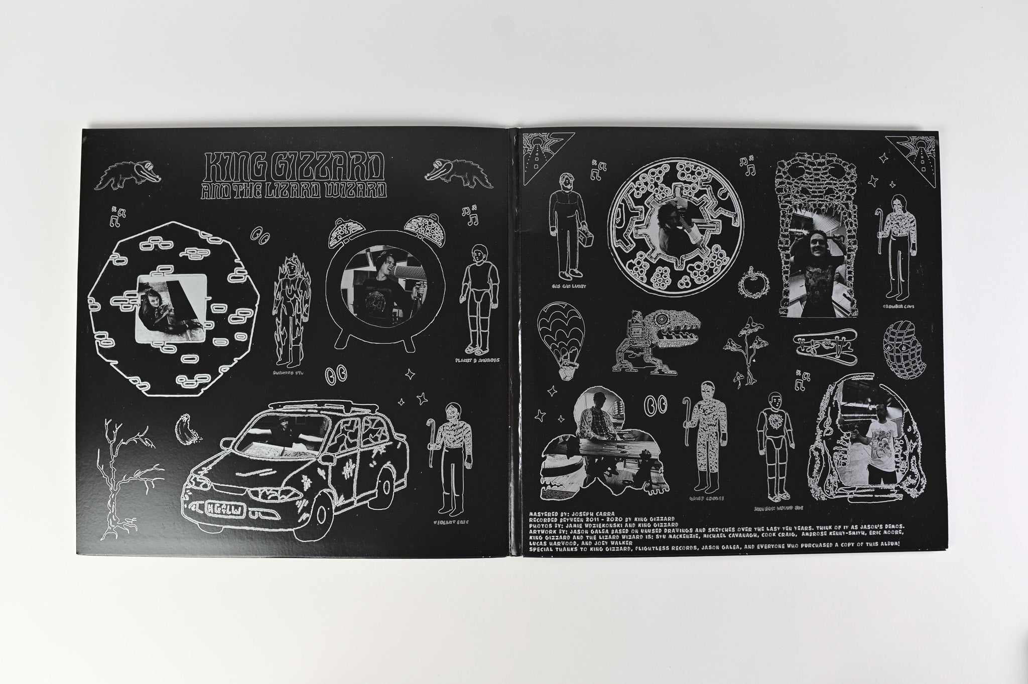 King Gizzard And The Lizard Wizard - Demos Volume 1 & 2 Music To Kill Bad People And Eat Bananas To on High Figh Ltd Reverse Black Hole Vinyl