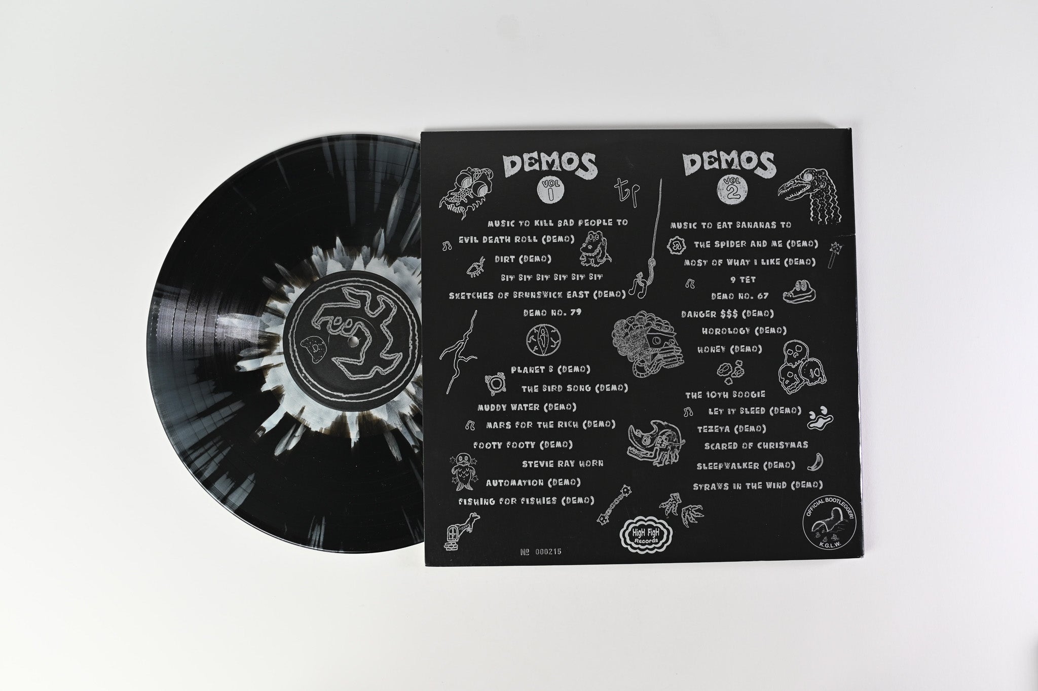 King Gizzard And The Lizard Wizard - Demos Volume 1 & 2 Music To Kill Bad People And Eat Bananas To on High Figh Ltd Reverse Black Hole Vinyl