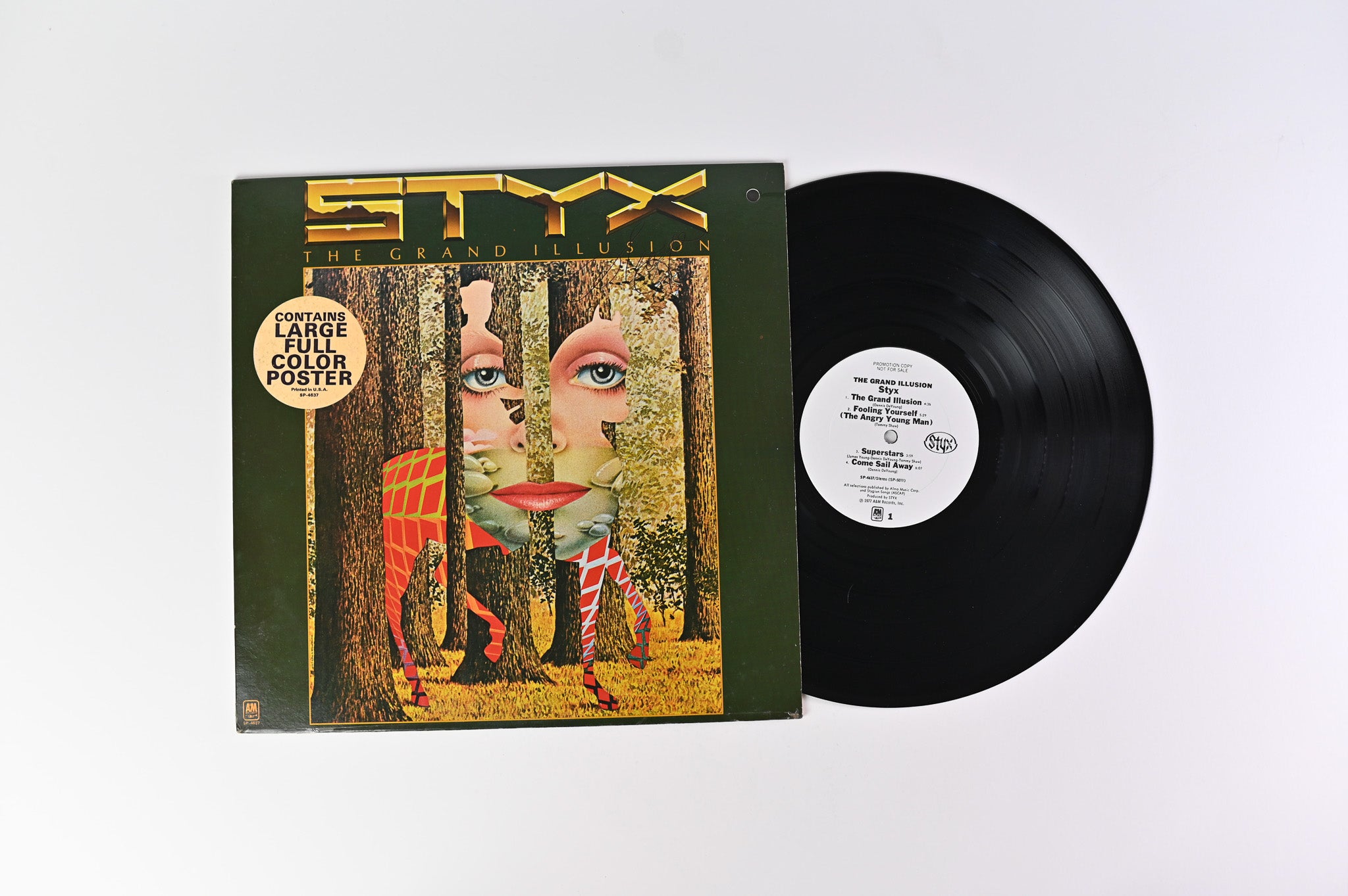 Styx - The Grand Illusion on A&M Promo with Poster