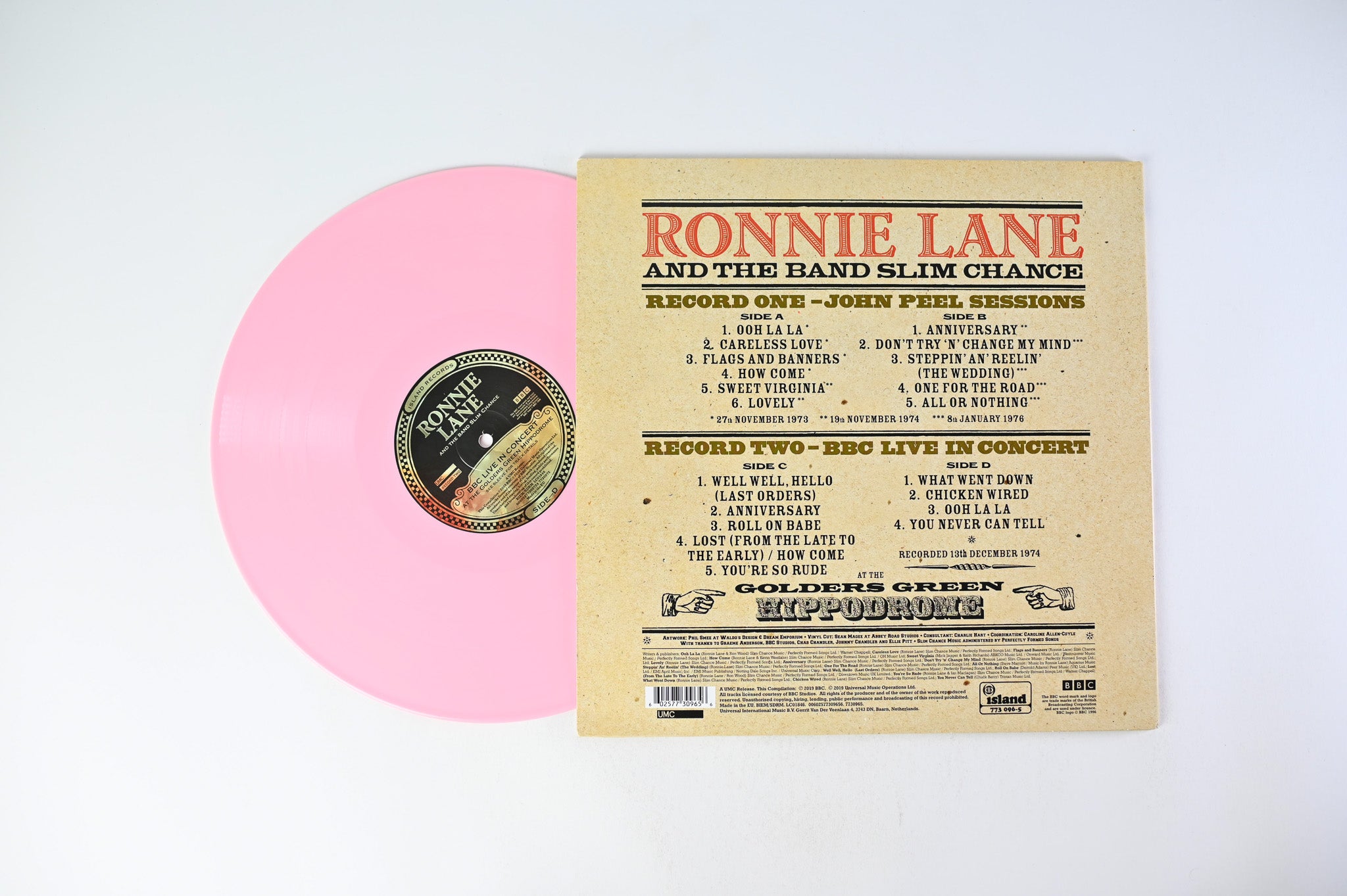 Ronnie Lane & Slim Chance - At the BBC on Island Records Pink Vinyl