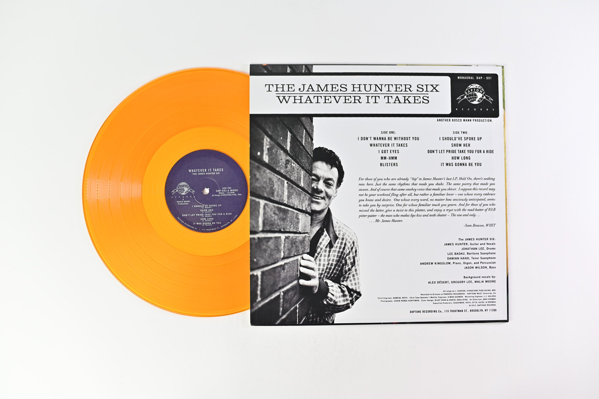 The James Hunter Six - Whatever It Takes on Daptone Records Ltd. Gold Transparent