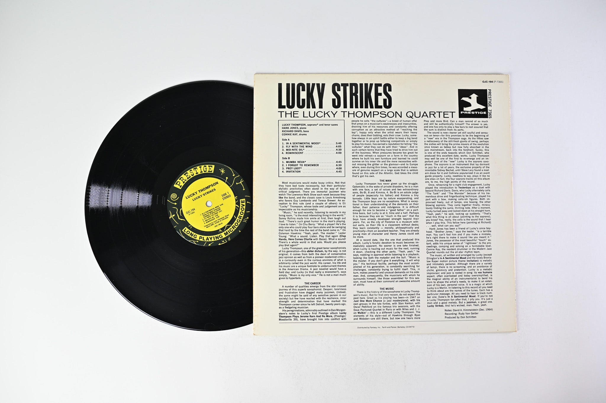 The Lucky Thompson Quartet - Lucky Strikes Reissue on Original Jazz Cl