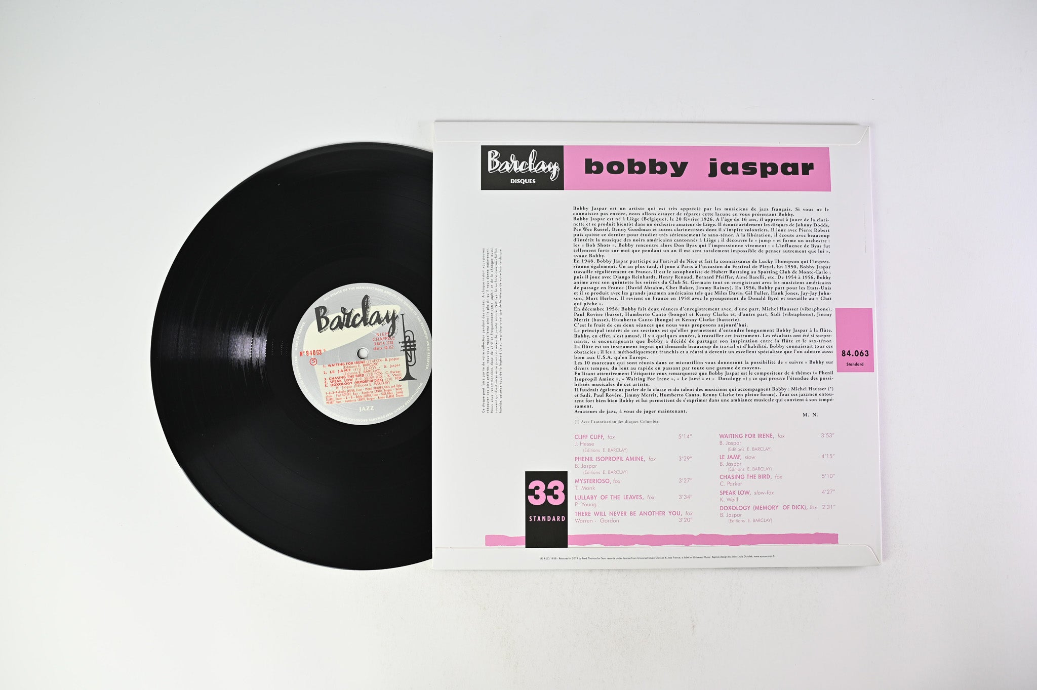 Bobby Jaspar - Bobby Jaspar Reissue on Sam Records/Barclay