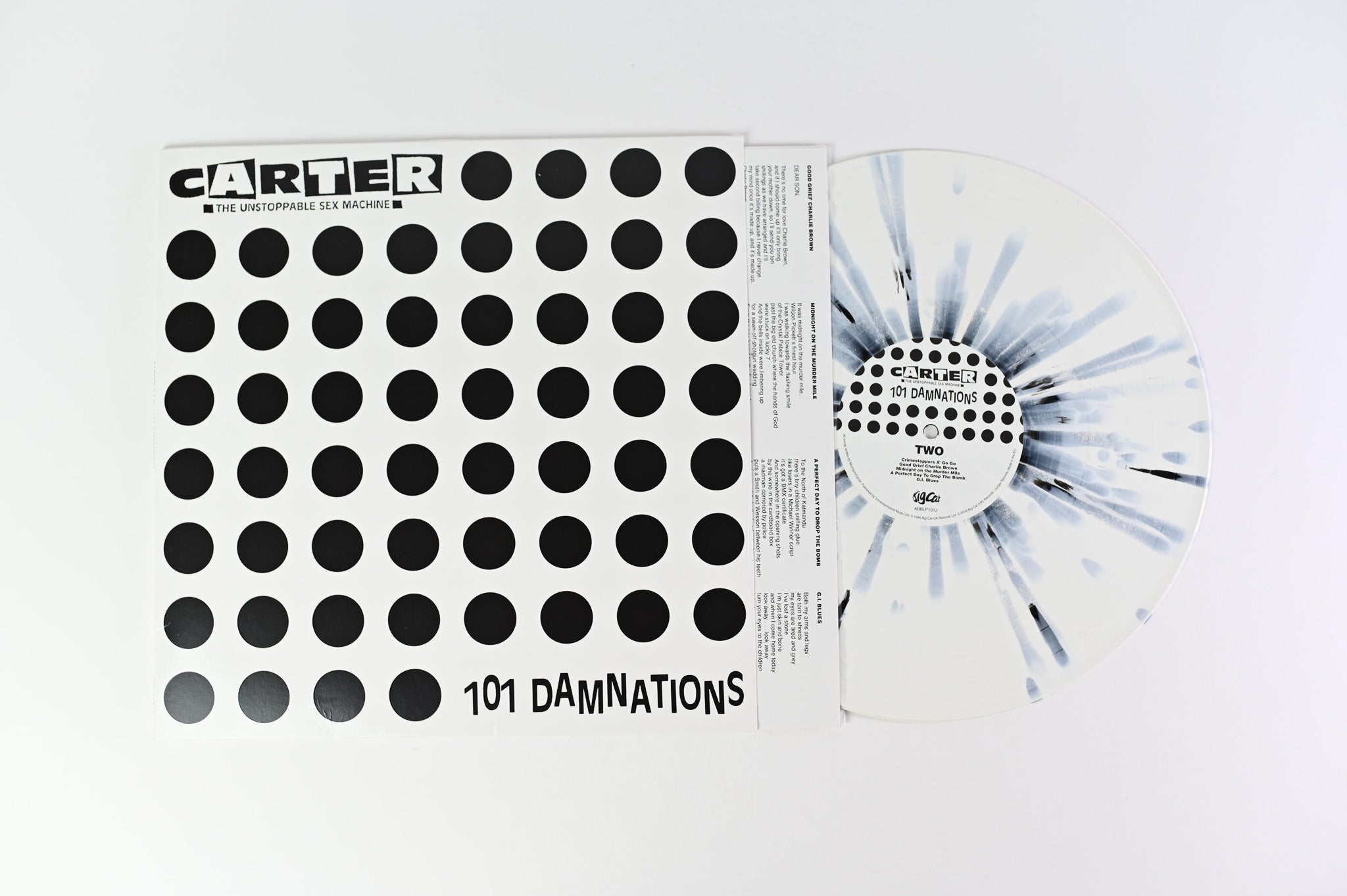 Carter The Unstoppable Sex Machine - 101 Damnations on Big Cat Ltd RSD White with Black Spots Reissue