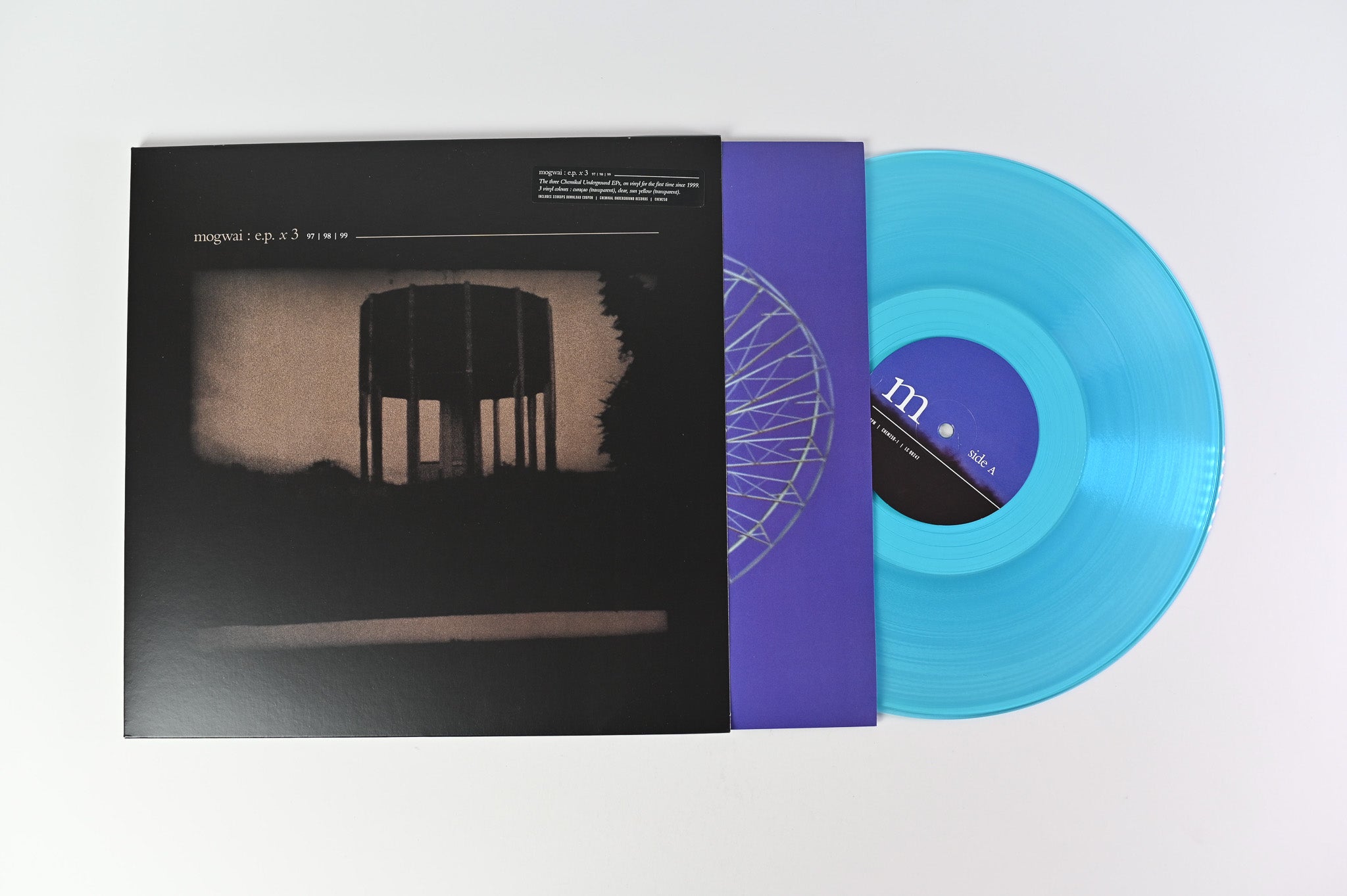 Mogwai - E.P. X 3 on Chemikal Underground Blue/Clear/Yellow Reissue