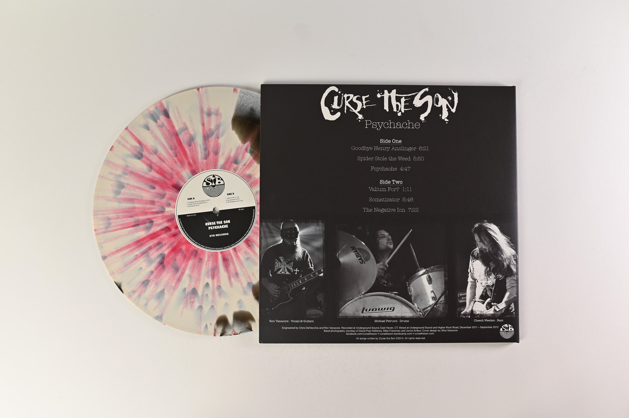 Curse The Son - Psychache on STB Ltd Numbered Die Hard Black And Bone With Blood Splatter Vinyl