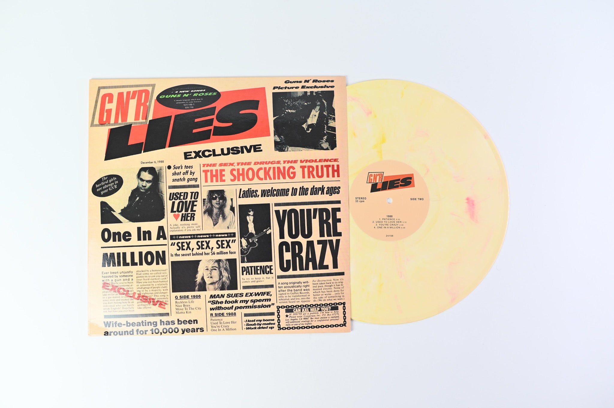 Guns N' Roses - G N' R Lies Cream Vinyl Unofficial Pressing