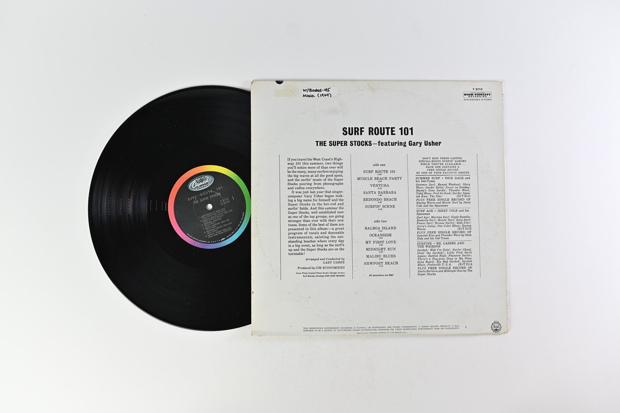 The Super Stocks - Surf Route 101 on Capitol Mono W/ Mr. Gasser & The Weirdos Bonus 45