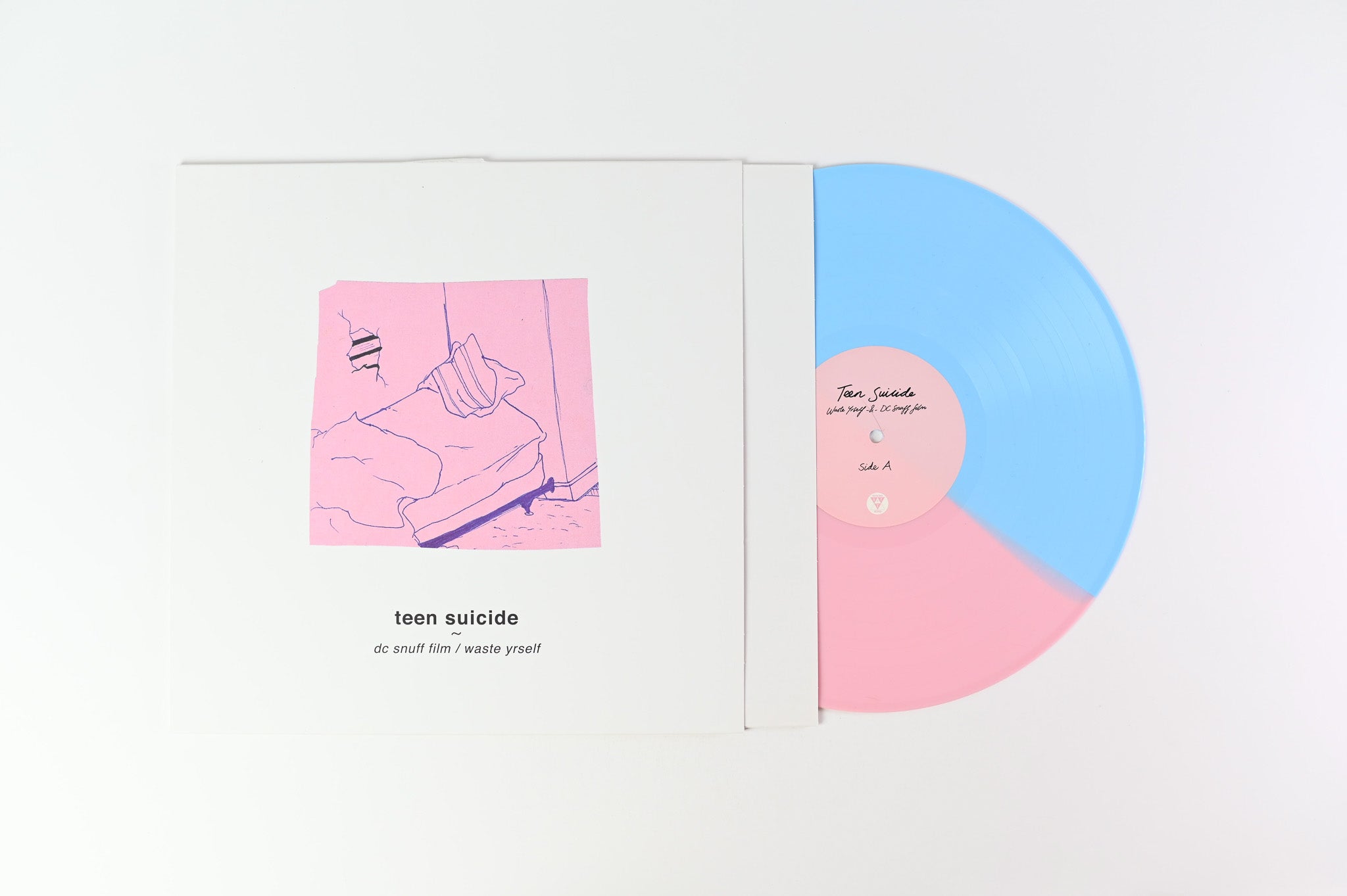 Teen Suicide - Waste Yrself / DC Snuff Film on Run For Cover Records Pink / Blue Split