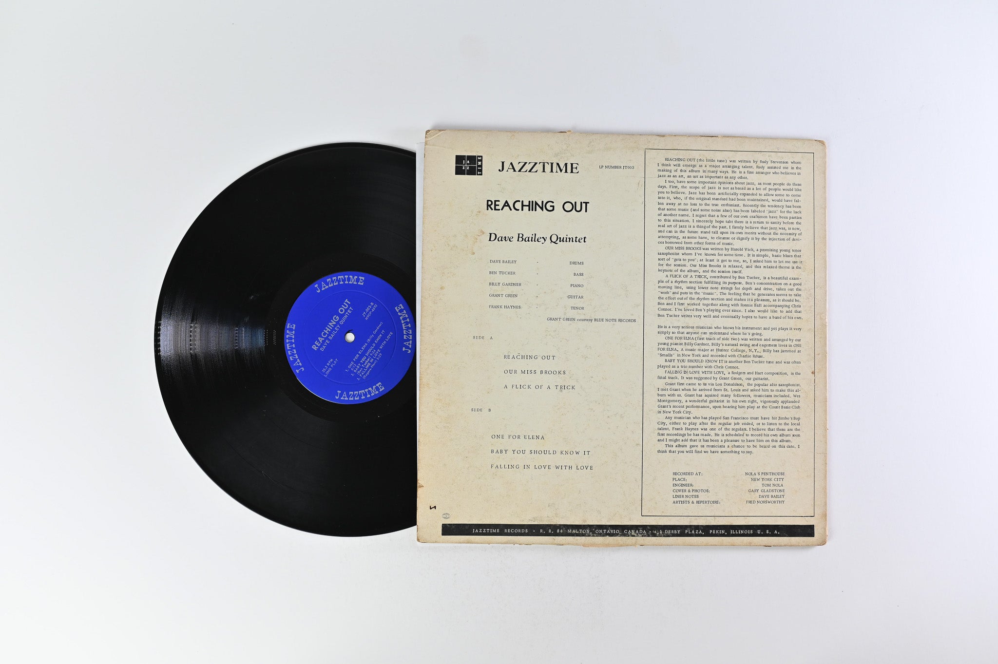 The Dave Bailey Quintet - Reaching Out on Jazztime Mono DG