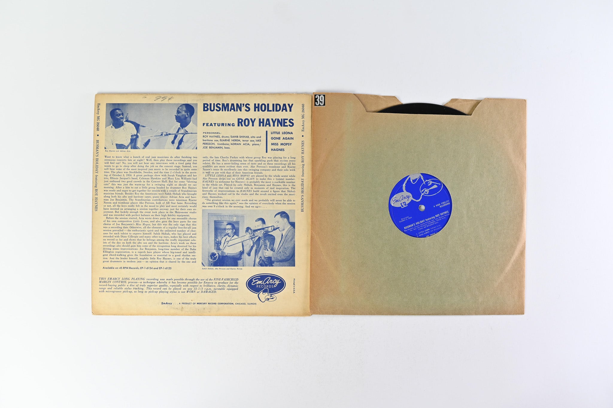 Roy Haynes - Busman's Holiday 10inch on EmArcy