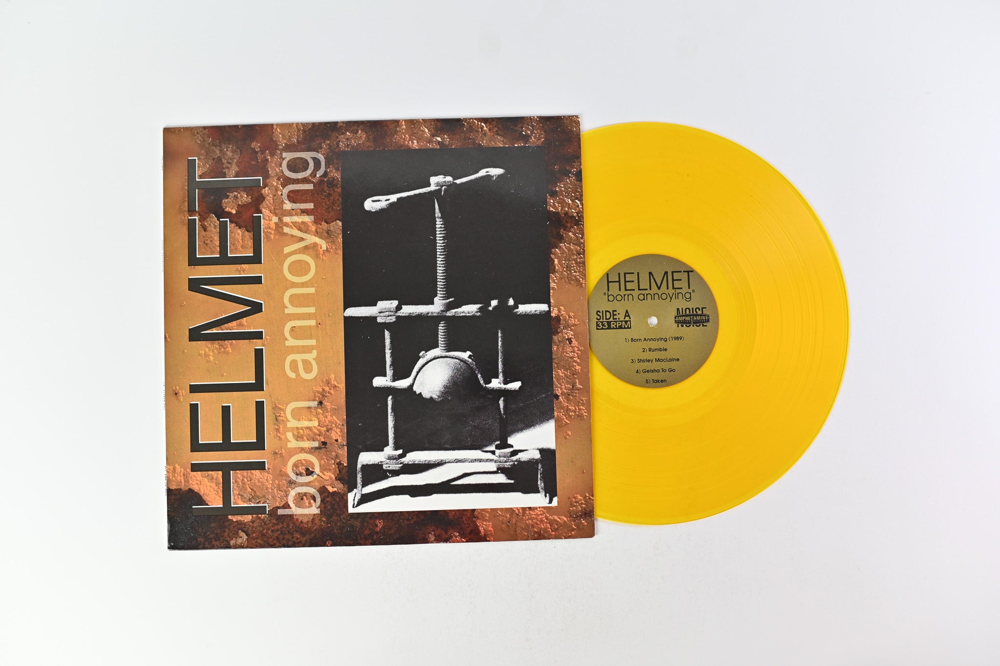 Helmet - Born Annoying on Amphetamine Reptile Yellow Translucent German Pressing