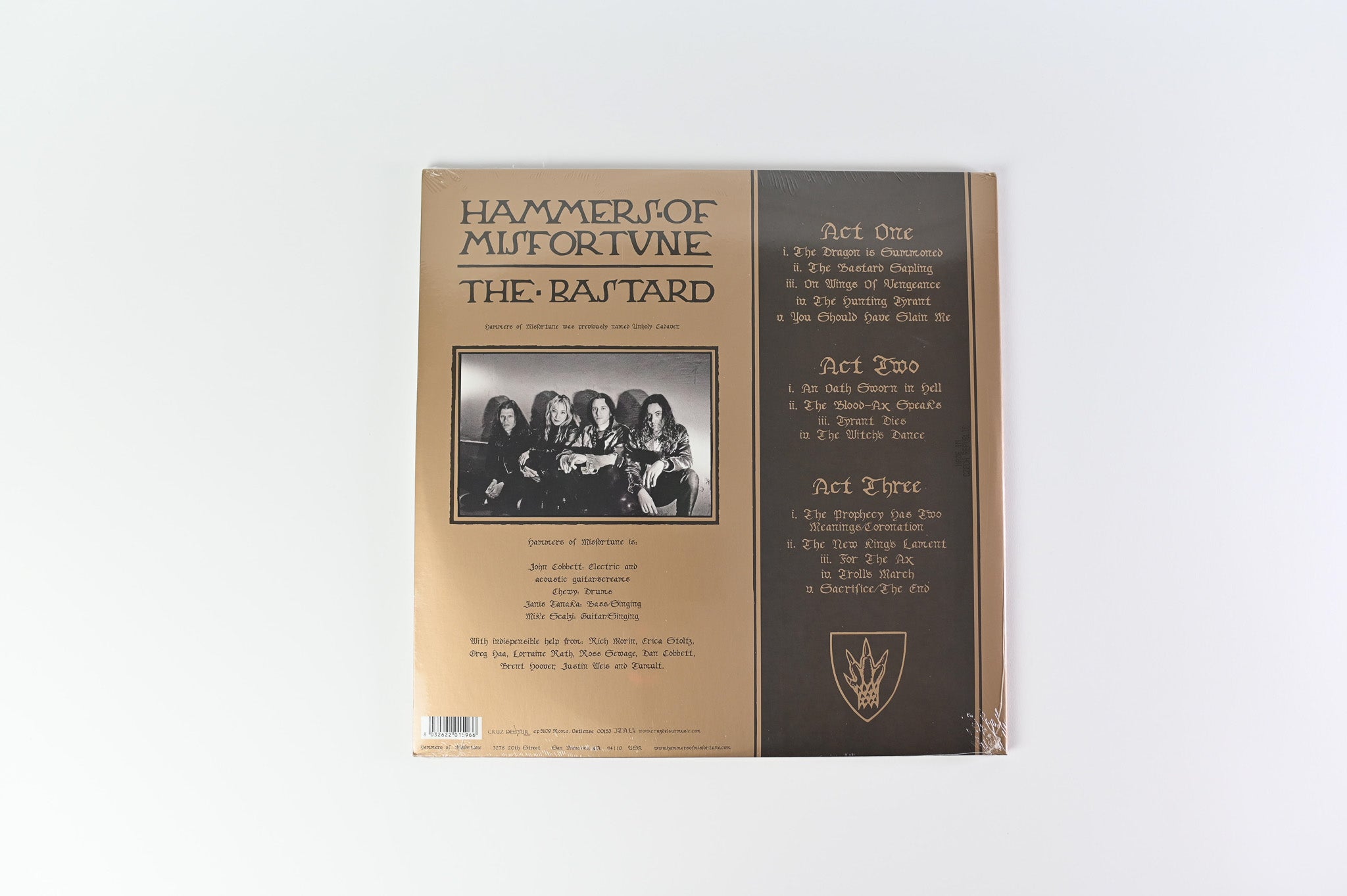 Hammers Of Misfortune - The Bastard on Cruz Del Sur Music Gold / Black Splatter Reissue Sealed
