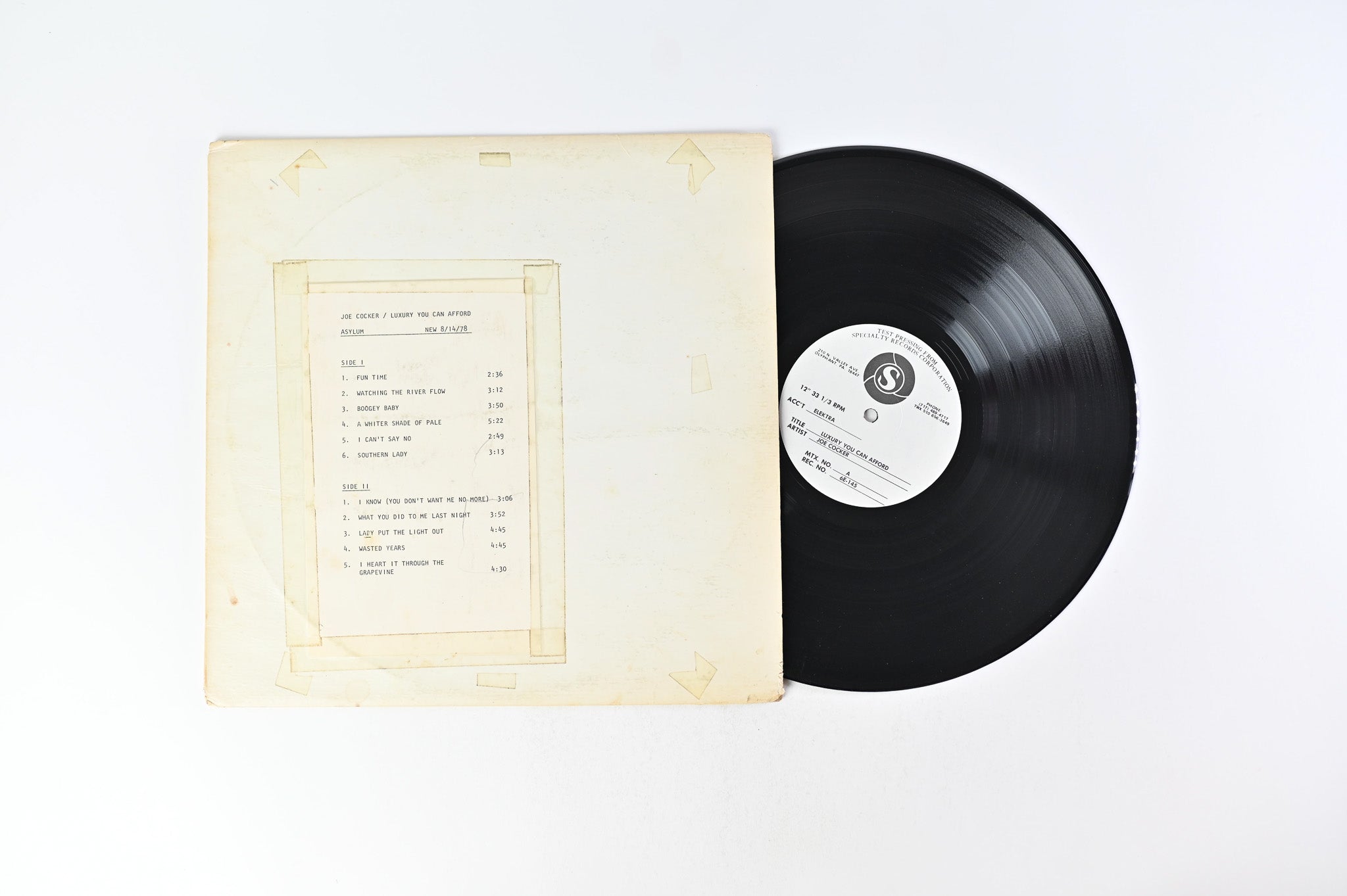 Joe Cocker - Luxury You Can Afford on Asylum Records - TEST pressing