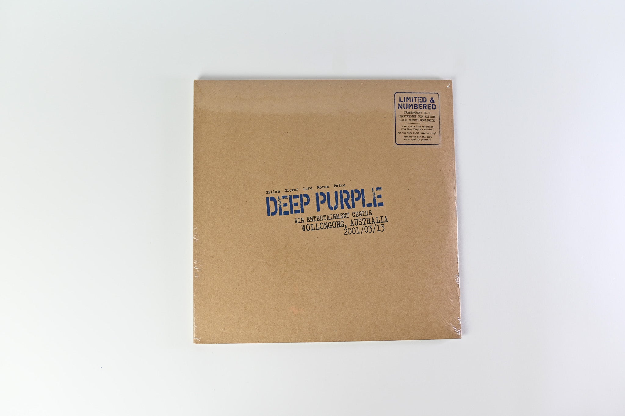 Deep Purple - Live In Wollongong 2001 SEALED Numbered Transparent Blue Vinyl on Ear Music Classics