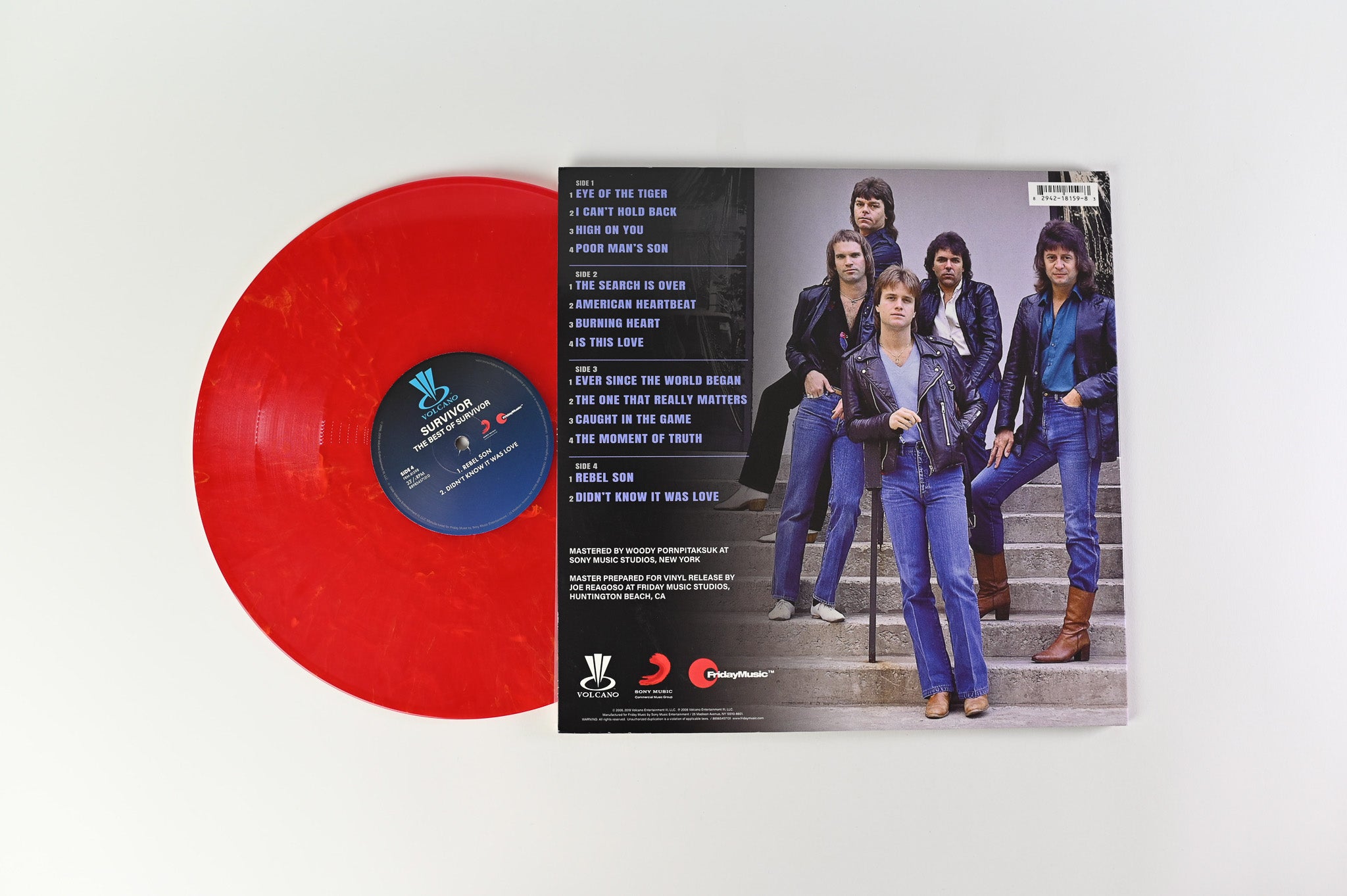 Survivor - The Best Of on Volcano/Friday Music Orange/Red Swirl Vinyl