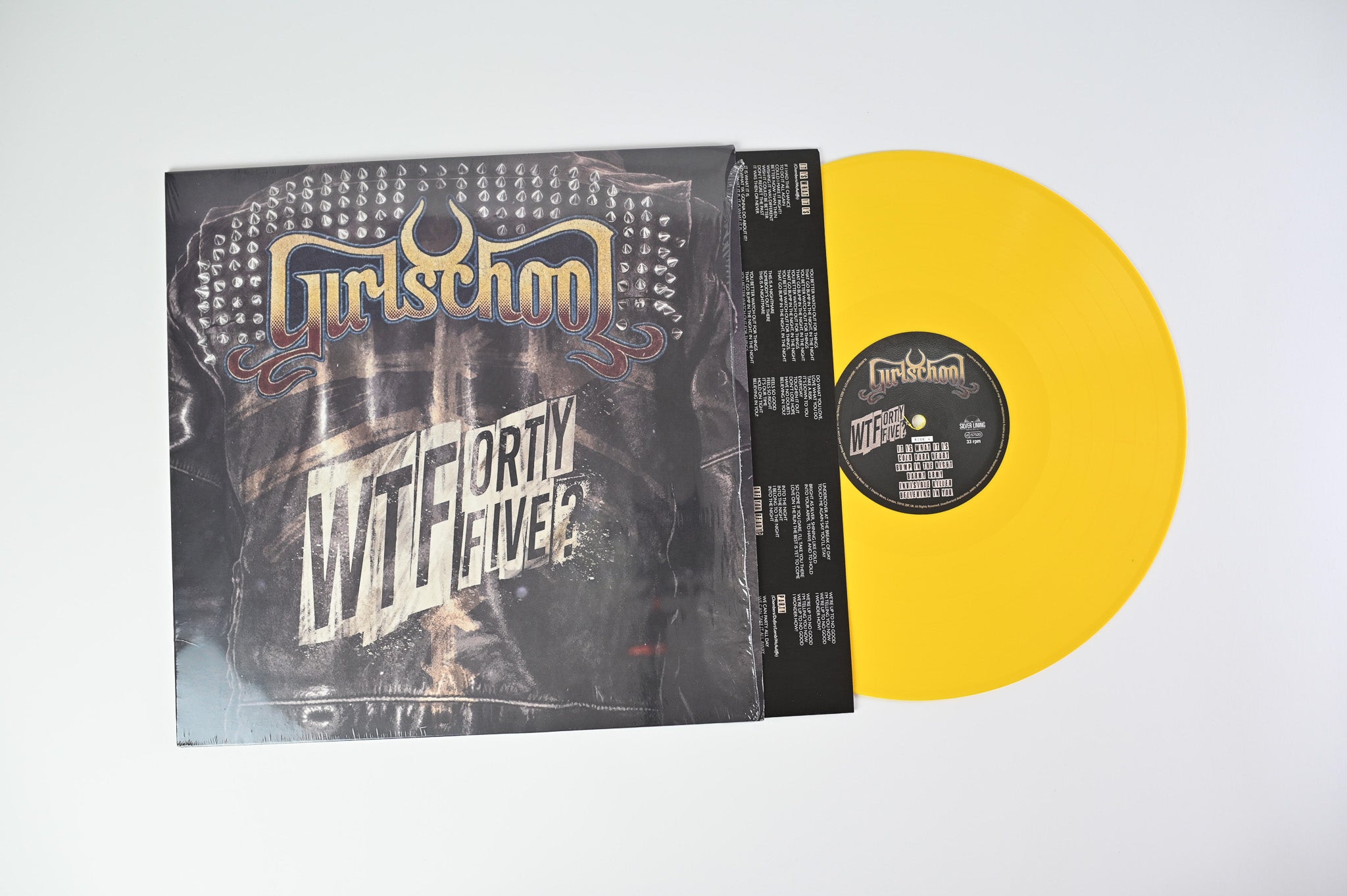 Girlschool - WTFortyFive? on Silver Lining Music Yellow Vinyl w/ Autographed Insert