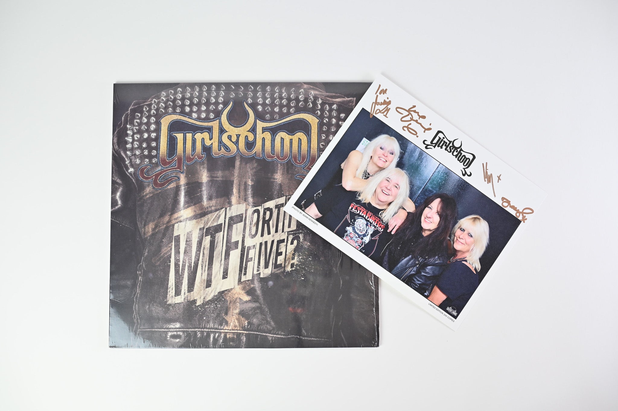 Girlschool - WTFortyFive? on Silver Lining Music Yellow Vinyl w/ Autographed Insert