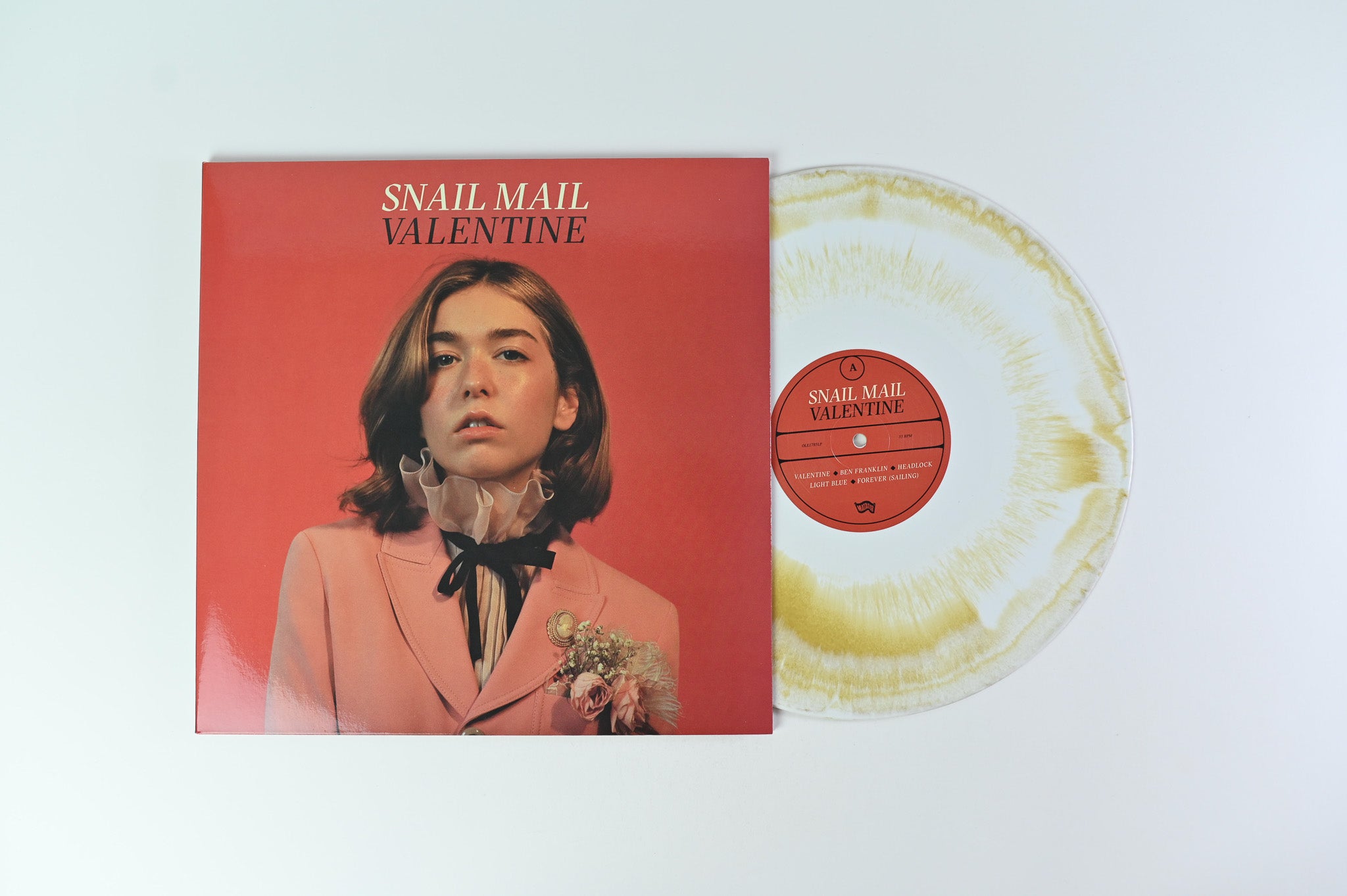 Snail Mail - Valentine on Matador Ltd White & Gold Explosion