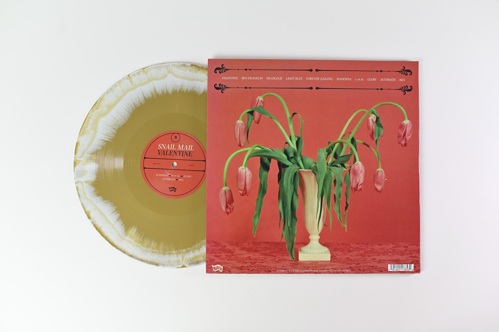 Snail Mail - Valentine on Matador Ltd White & Gold Explosion