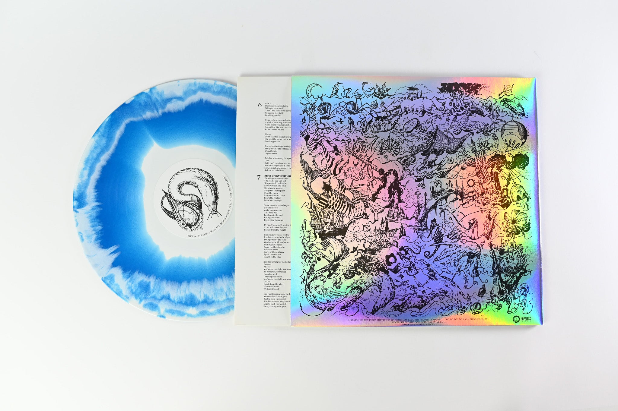 Circa Survive - The Amulet on Hopeless Records White w/ Blue Swirl