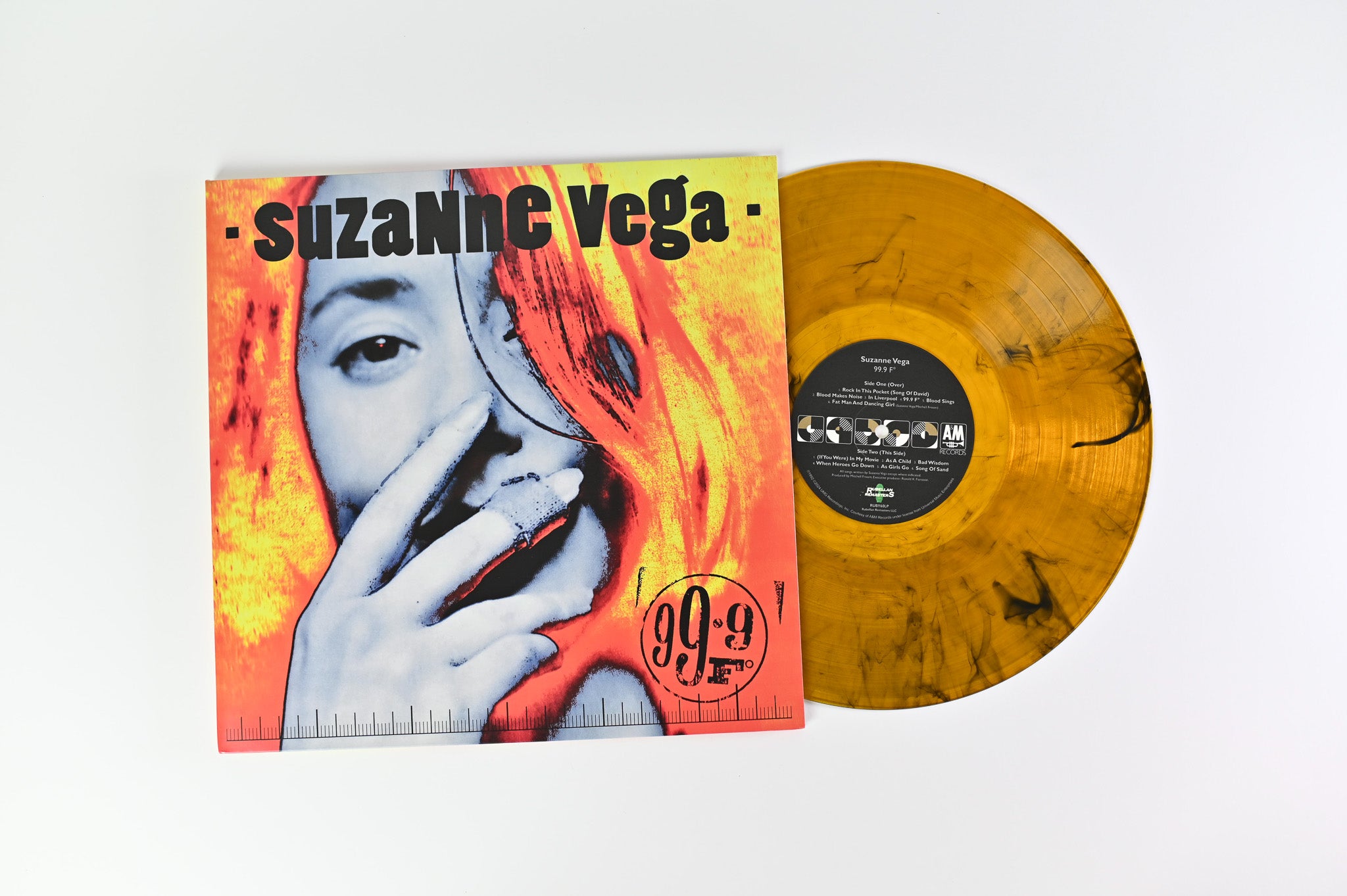 Suzanne Vega - 99.9F° on Rubellan Ltd Orange & Black Smoke Vinyl Reissue