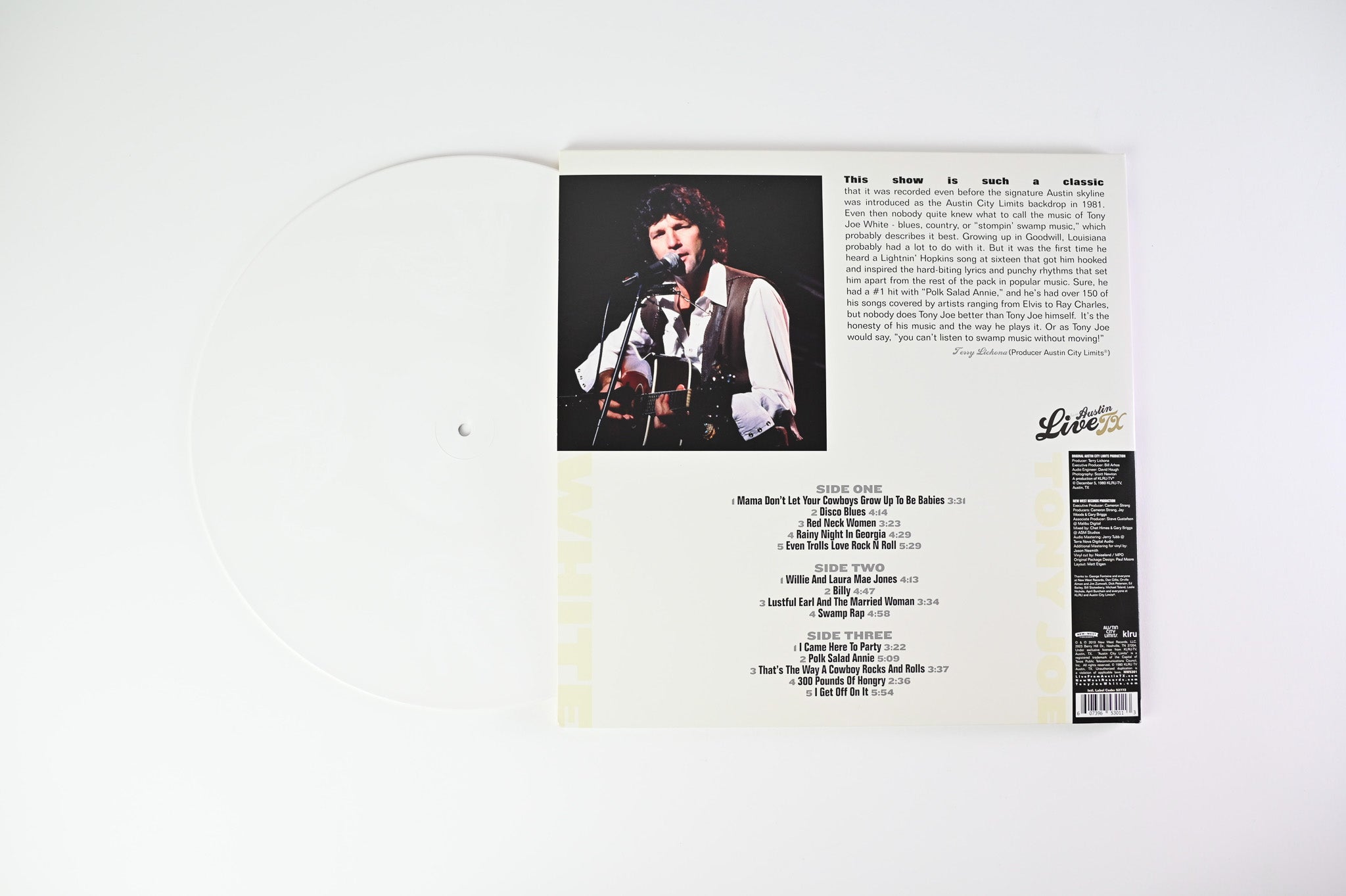 Tony Joe White - Live From Austin, TX on New West Records RSD White Vinyl