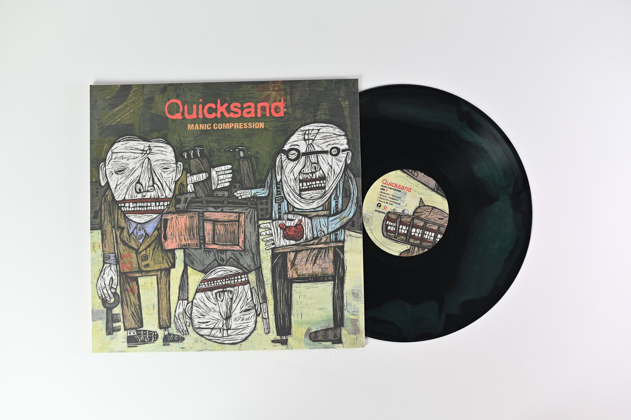 Quicksand - Manic Compression on Island Green/Black Swirl Vinyl