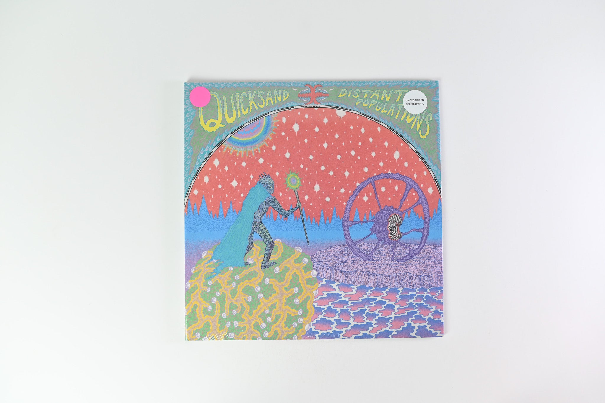 Quicksand - Distant Populations on Epitaph Sealed Hot Pink & Cyan Pinwheel Vinyl