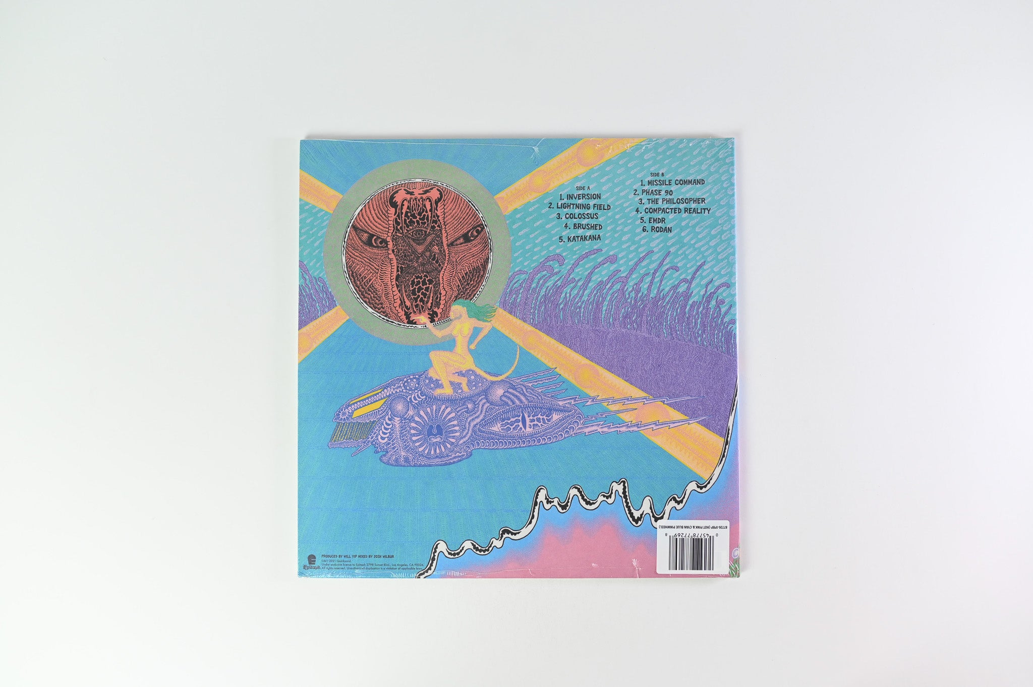 Quicksand - Distant Populations on Epitaph Sealed Hot Pink & Cyan Pinwheel Vinyl