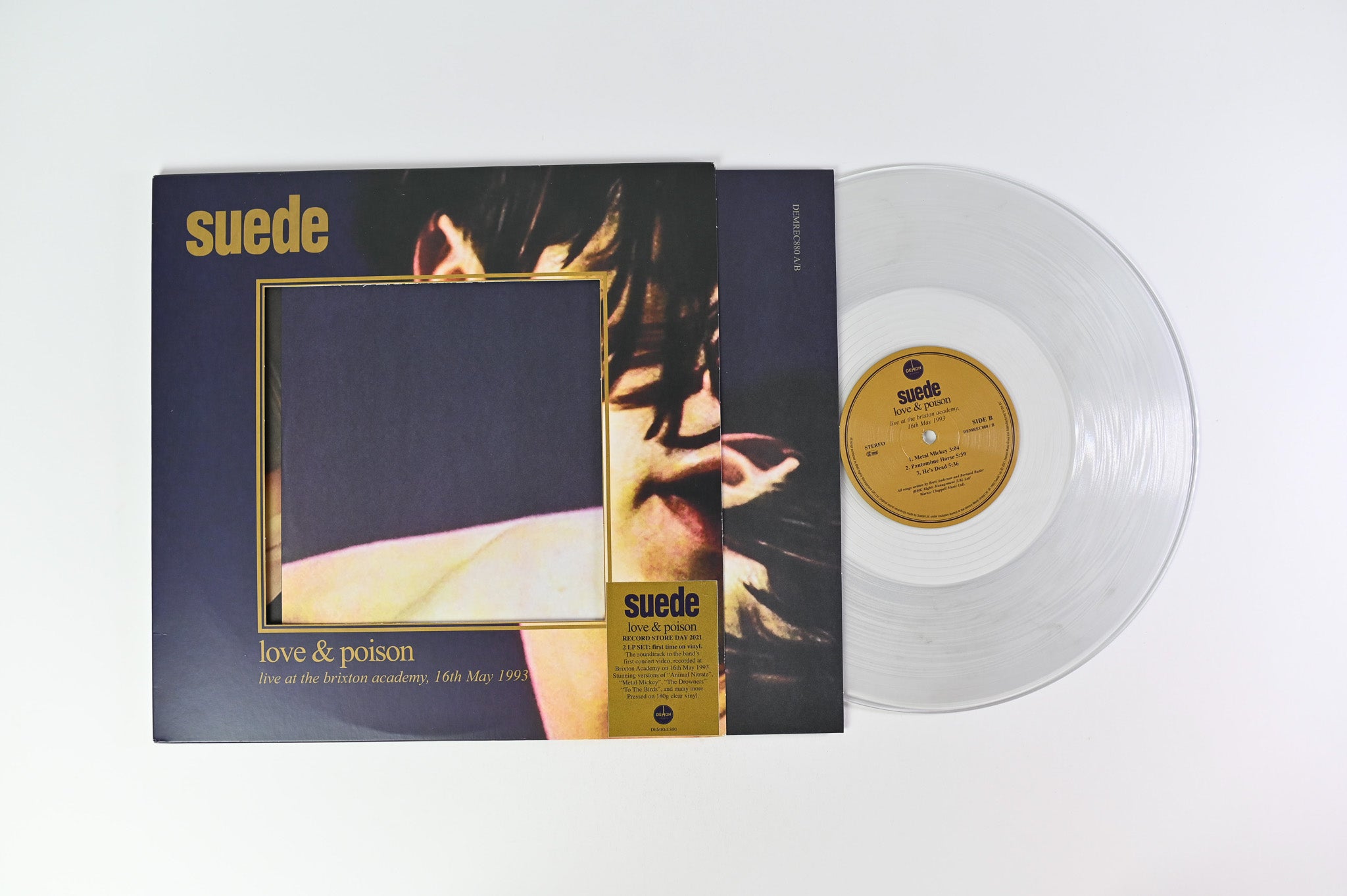 Suede - Love & Poison (Live At The Brixton Academy, 16th May 1993) on Demon Records Clear Vinyl