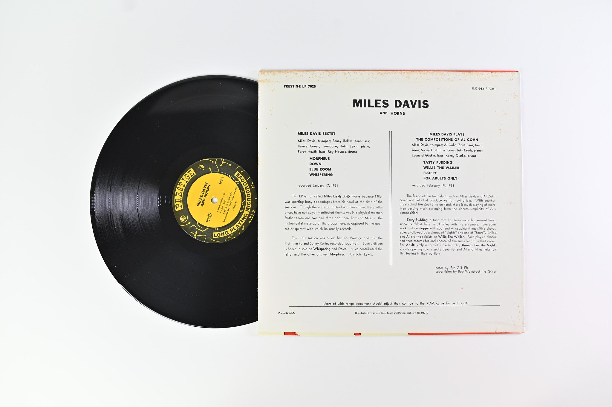 Miles Davis - Miles Davis And Horns on Original Jazz Classics / Prestige