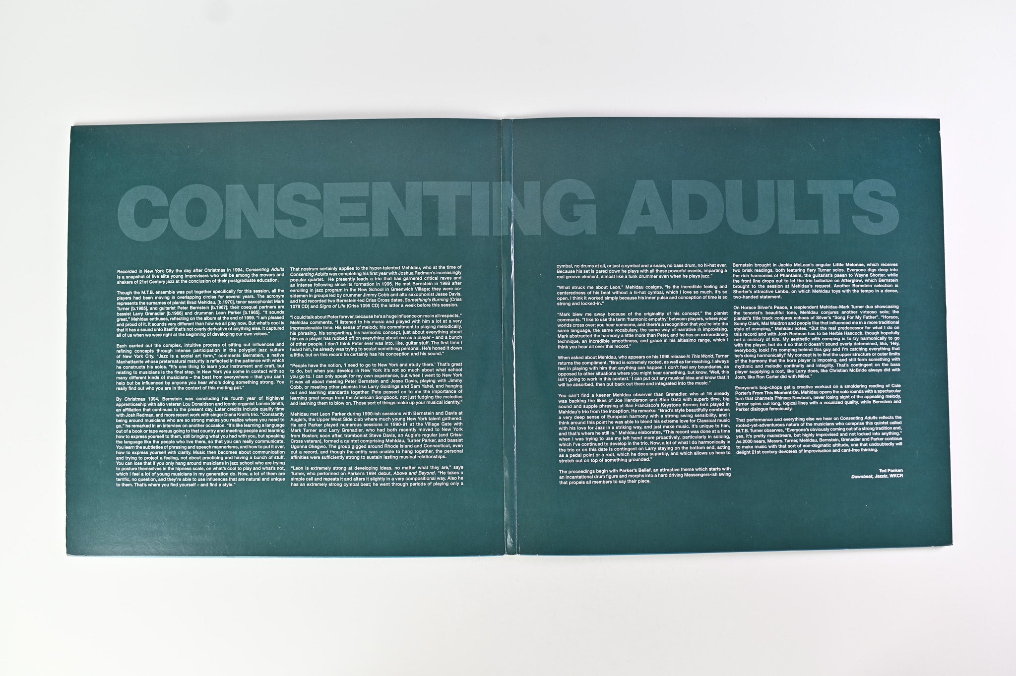 M.T.B. - Consenting Adults on Criss Cross Jazz RSD 2021 180 Gram Reissue