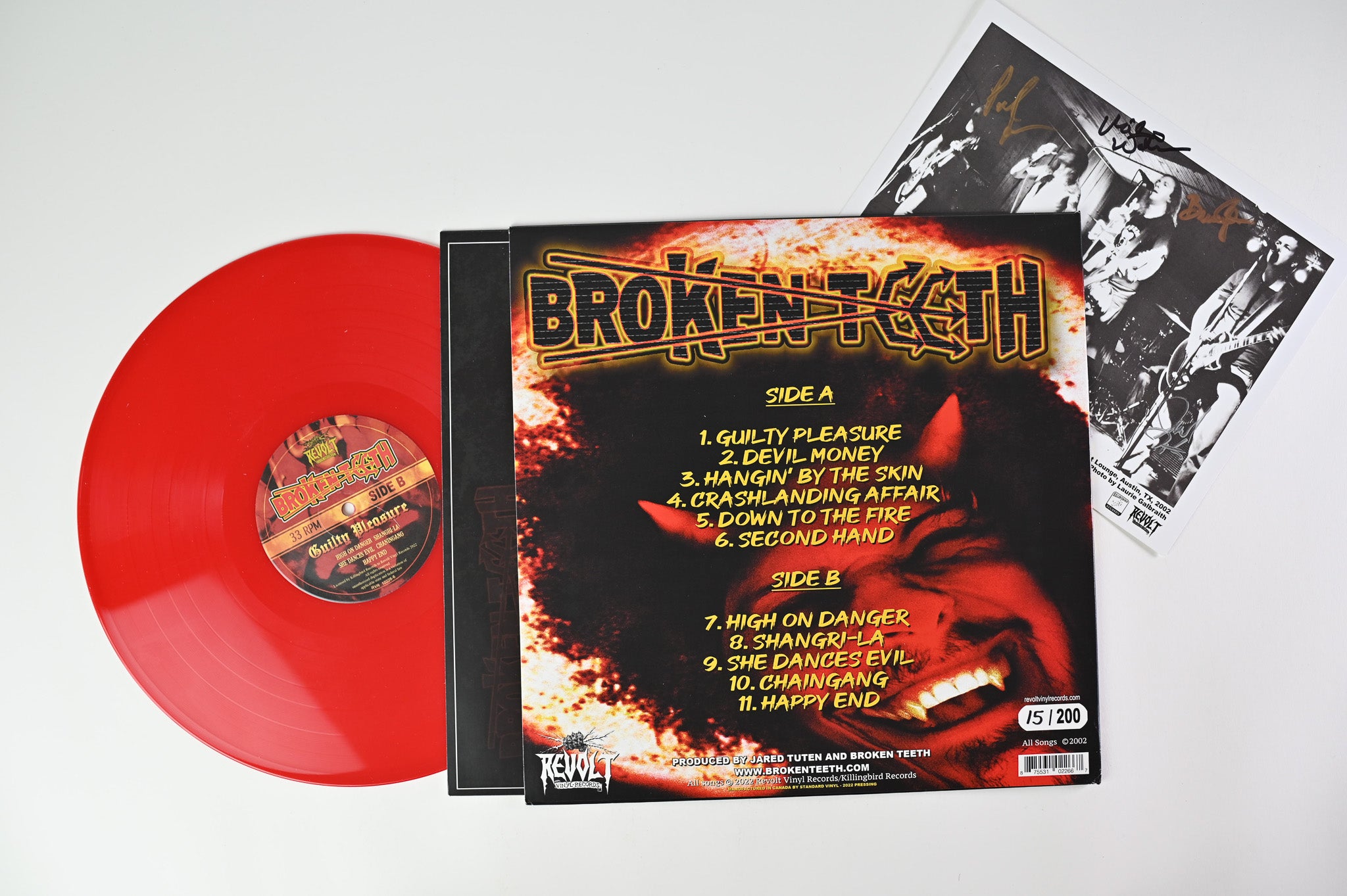 Broken Teeth - Guilty Pleasure on Revolt Vinyl Ltd Numbered Red Vinyl Reissue