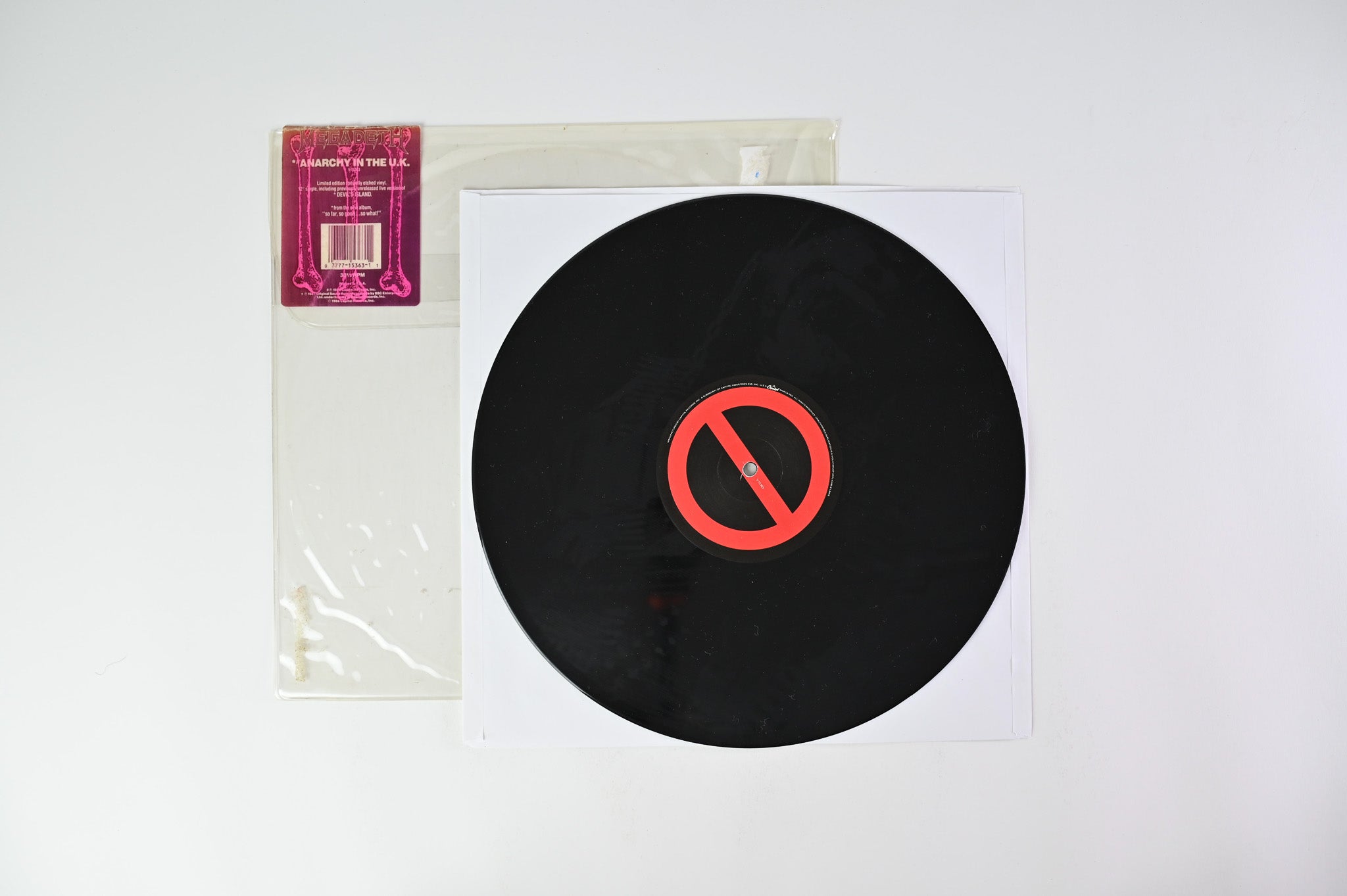 Megadeth - Anarchy In The U.K. on Columbia Single Sided Etched 12" Single