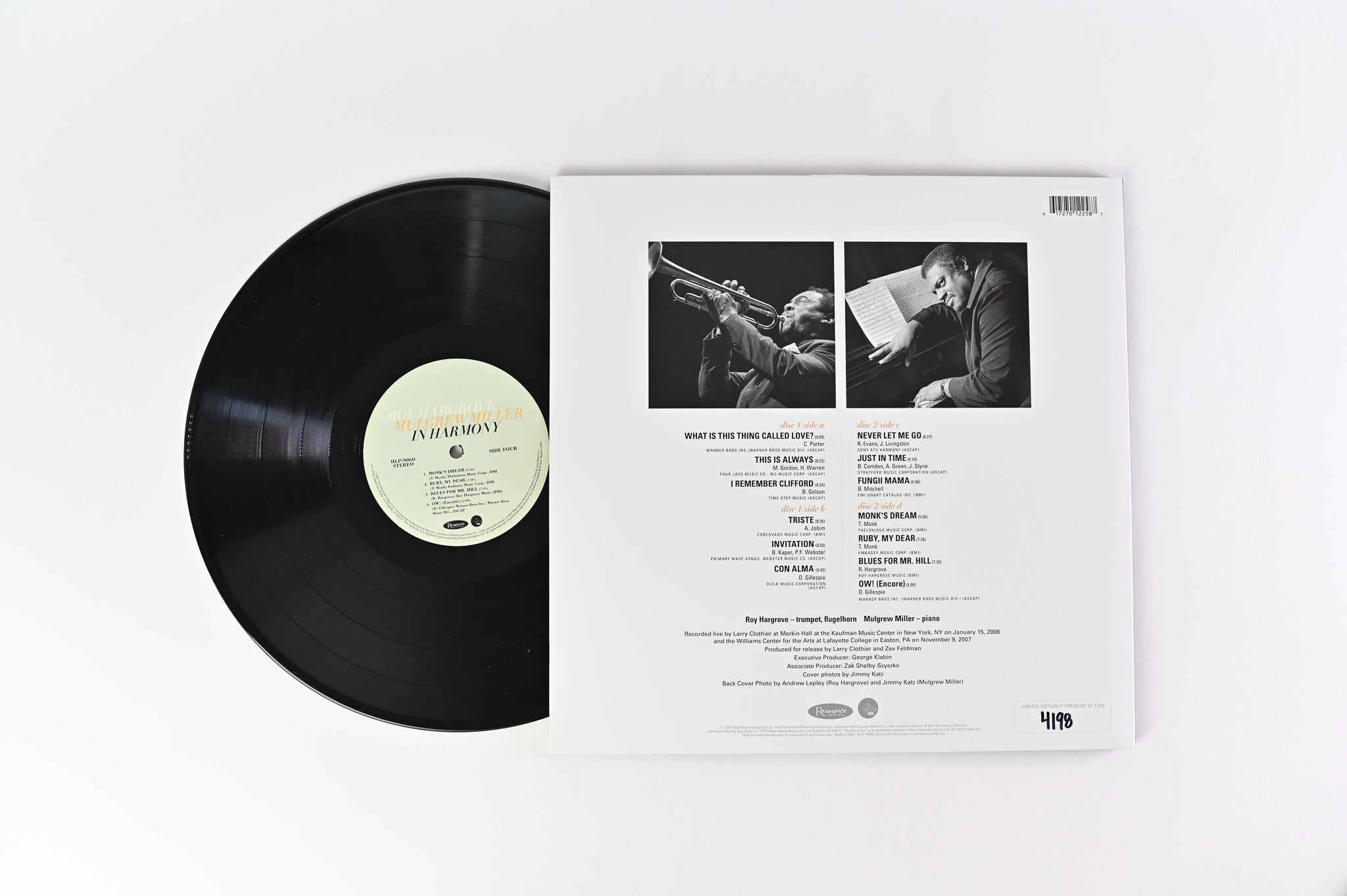 Roy Hargrove - In Harmony Numbered Limited Edition on Resonance Records