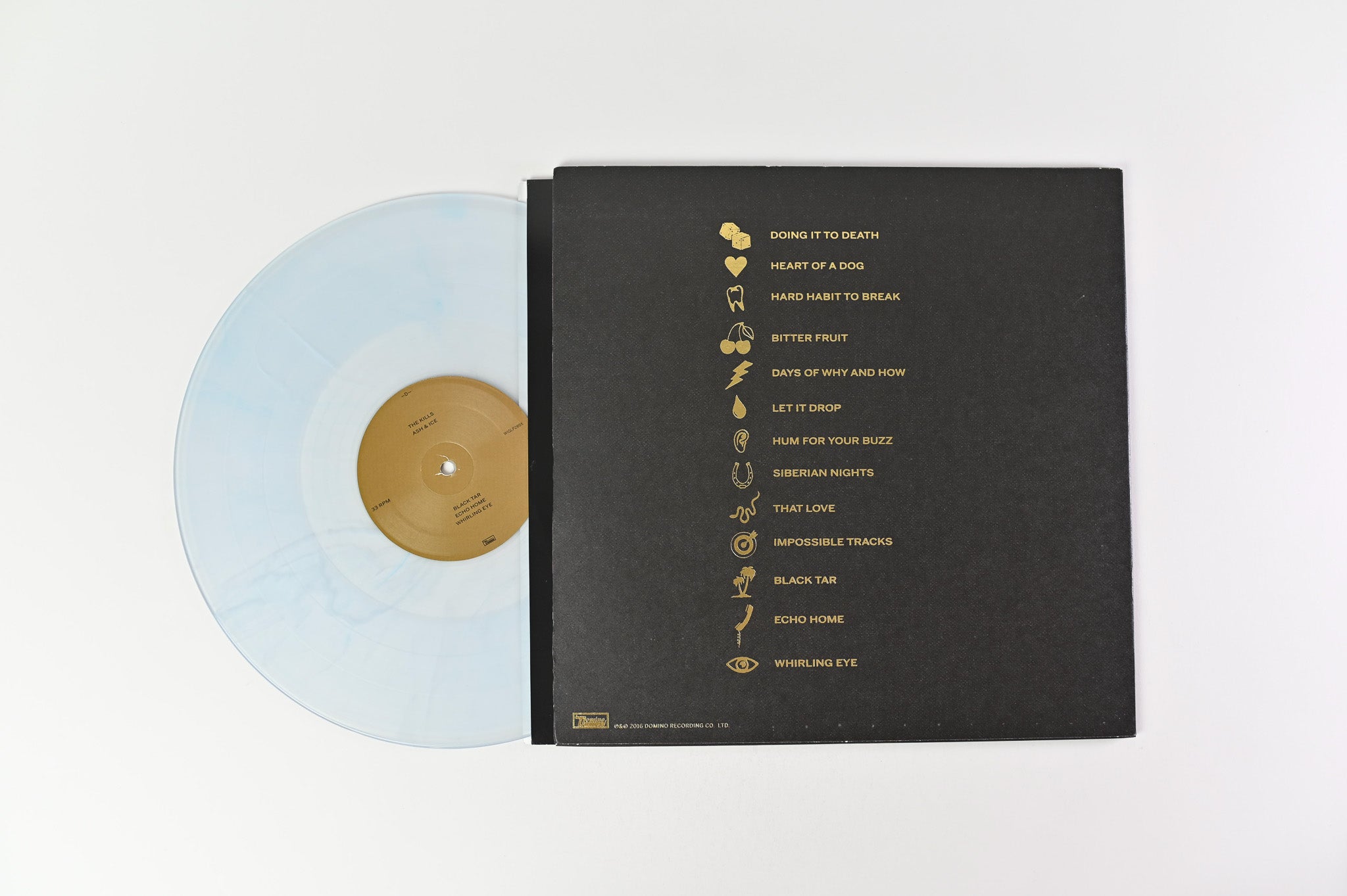 The Kills - Ash & Ice on Domino Ltd Pink Swirl Blue Swirl