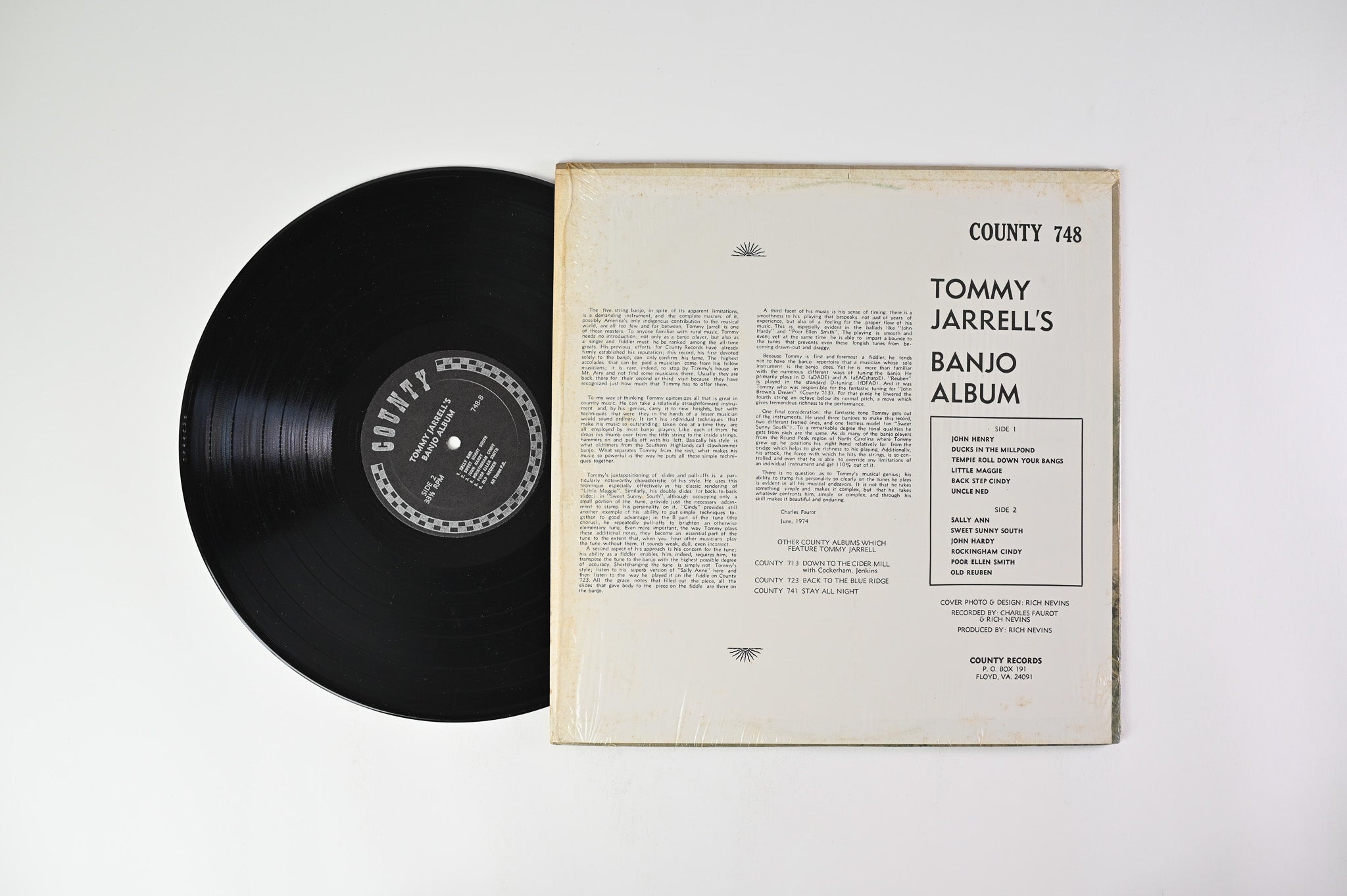 Tommy Jarrell - Come And Go With Me: Tommy Jarrell's Banjo Album on County Records