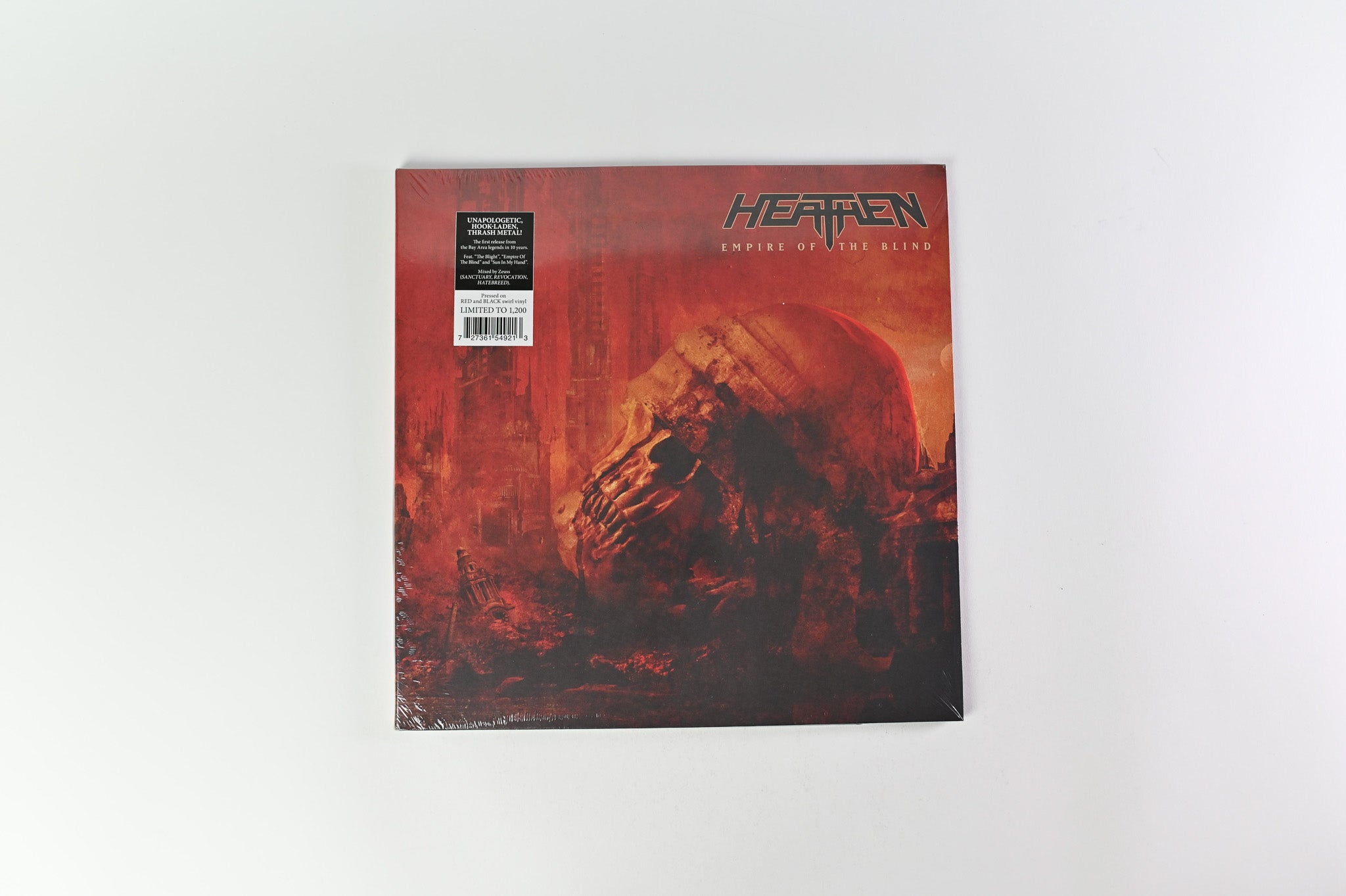 Heathen - Empire Of The Blind on Nuclear Blast Ltd 45 RPM Red & Black Swirl Sealed