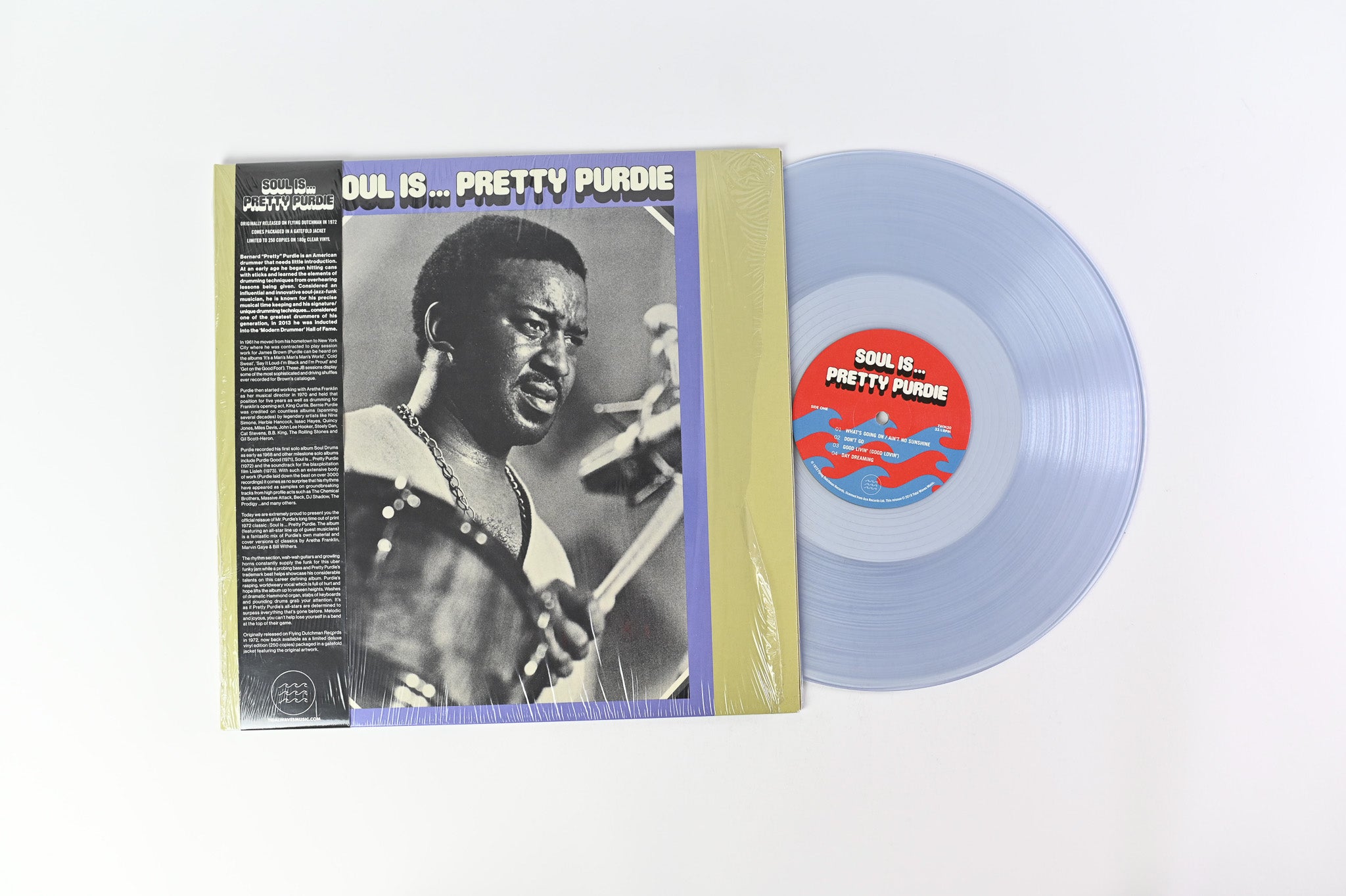 Bernard Purdie - Soul Is... Pretty Purdie on Tidal Waves Music Limited Edition Clear Vinyl